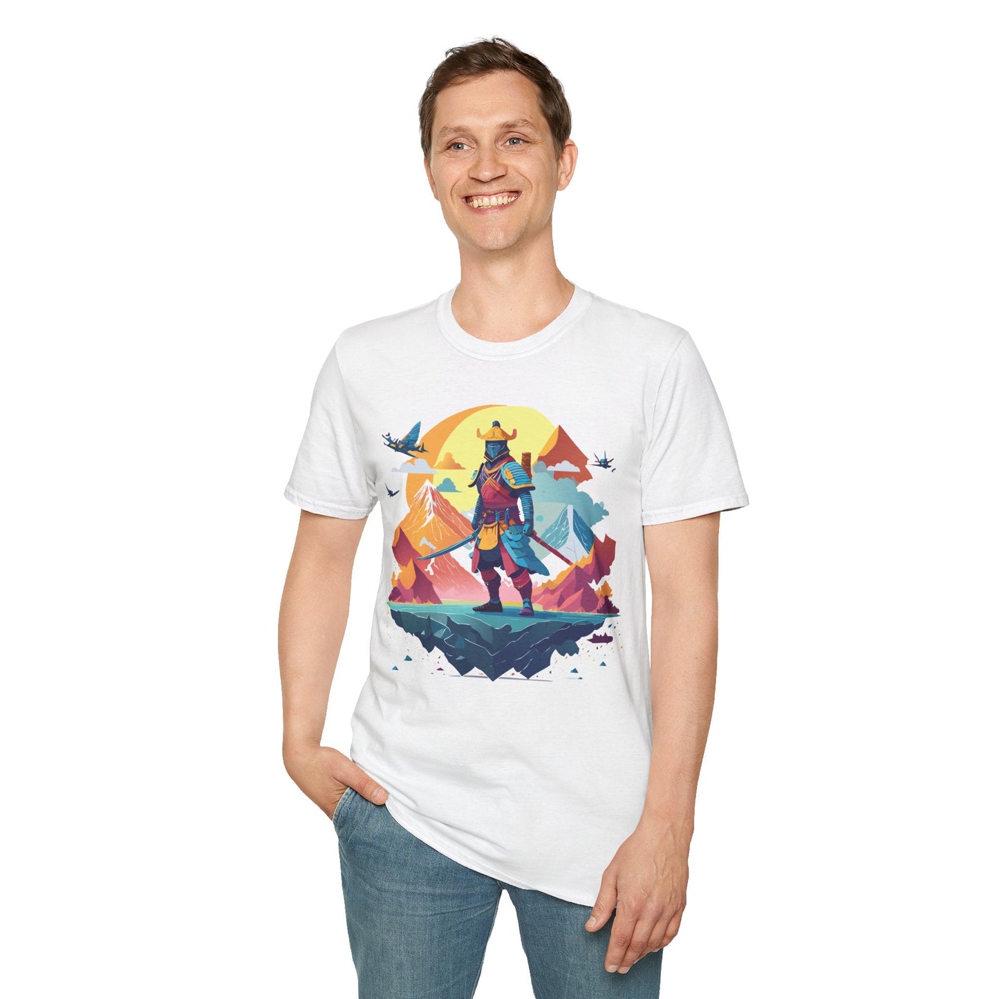 Samurai Shirt Unisex Gildan Softstyle 64000 Tee 100 Percent Ring Spun Cotton Comfortable Everyday