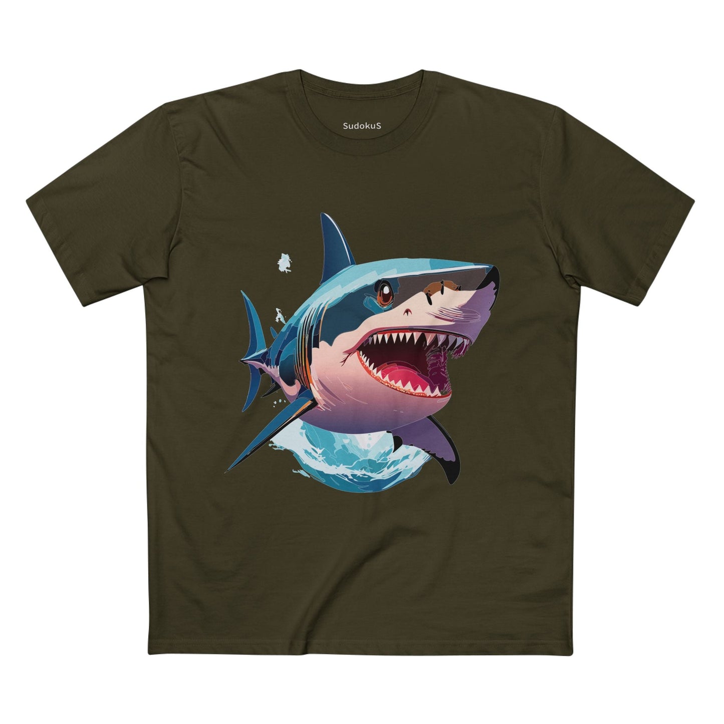 Shark Graphic Unisex 100 Cotton Staple Tee with Animal Design Artwork 11