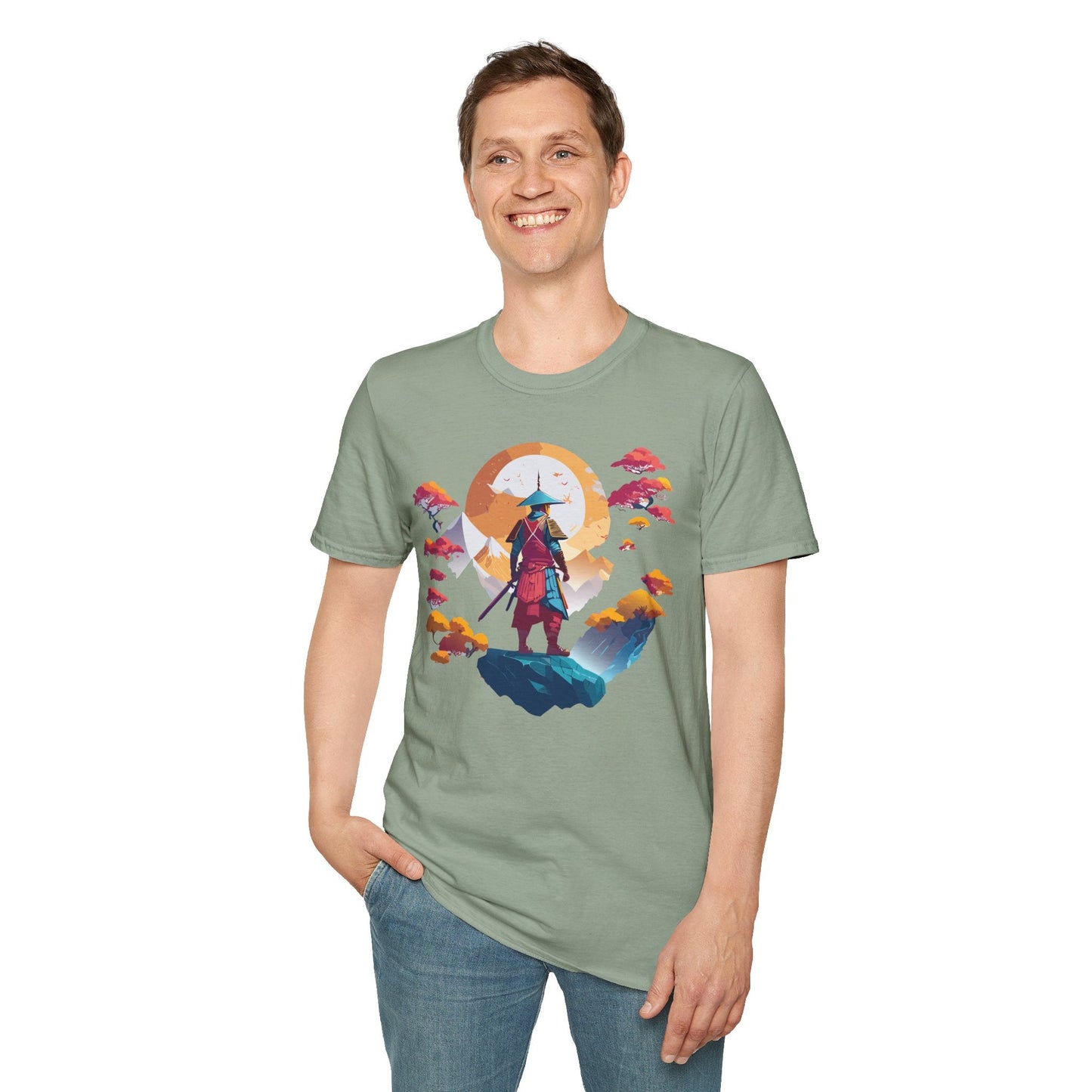 Gildan Softstyle 64000 Samurai T Shirt Unisex Cotton Tee With Samurai Design Relaxed Fit