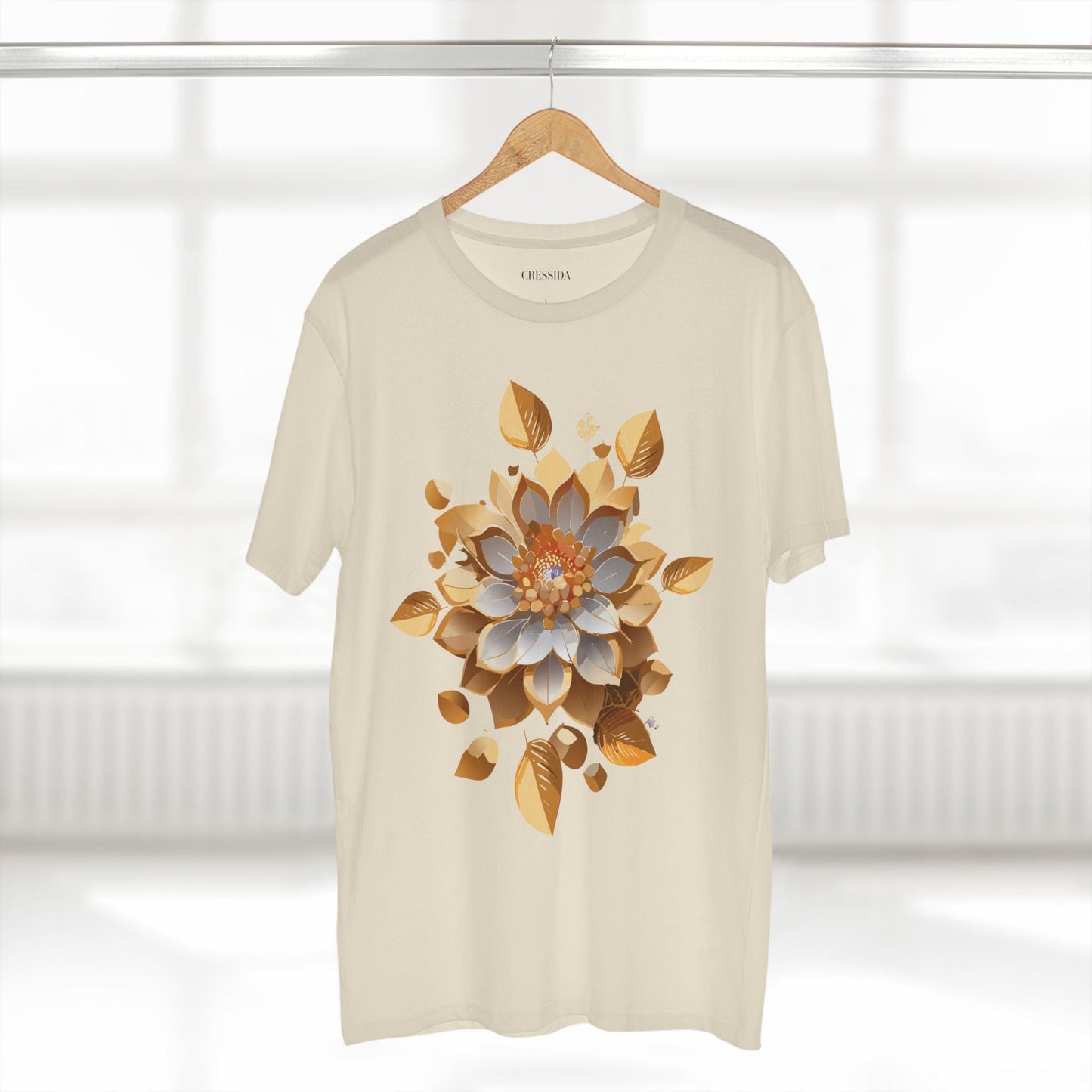 Floral Graphic T-Shirt Unisex 100 Cotton Art Design with Antique Flowers Tee 7