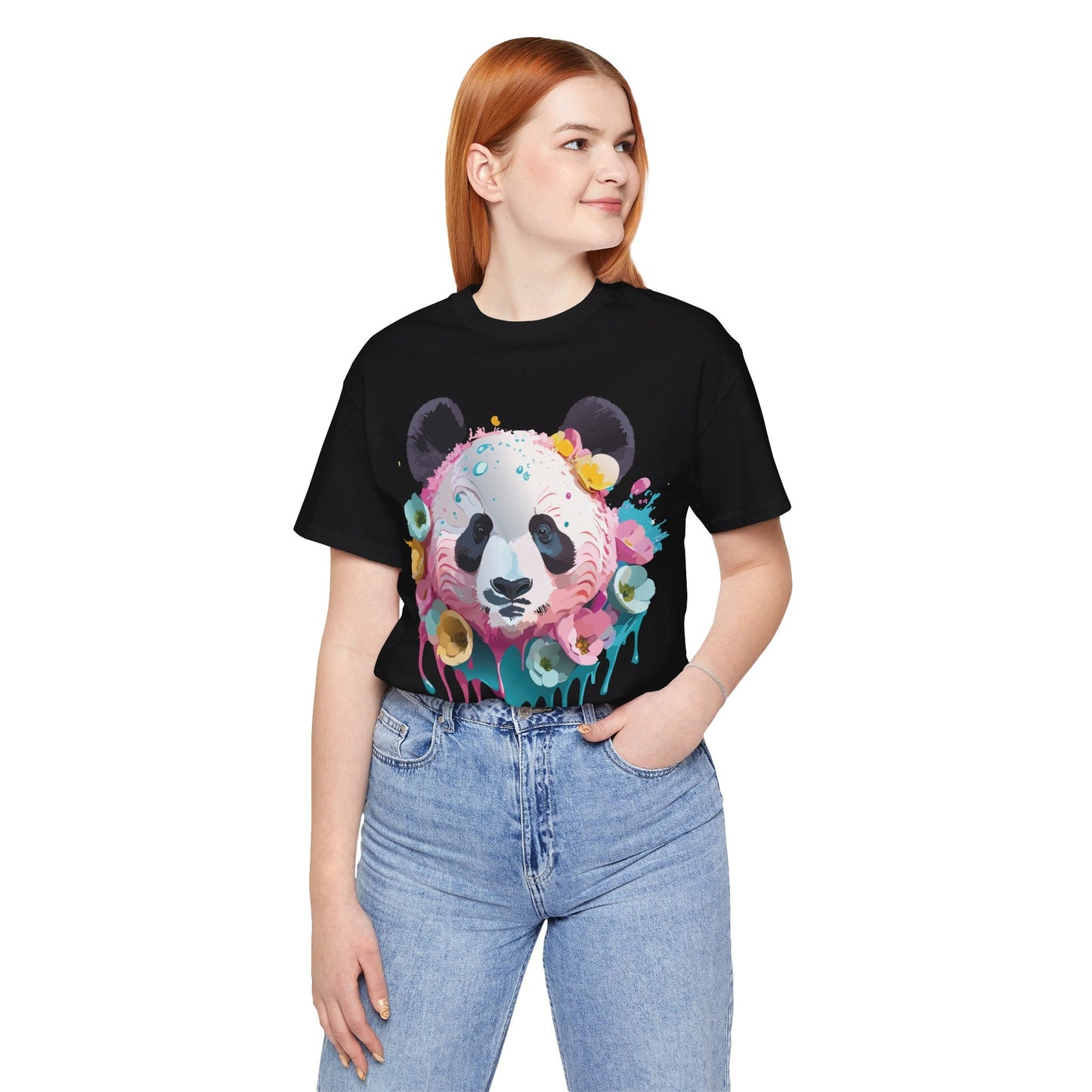 Panda Graphic Unisex 100 Cotton Vintage Art with Animal T-Shirt 5
