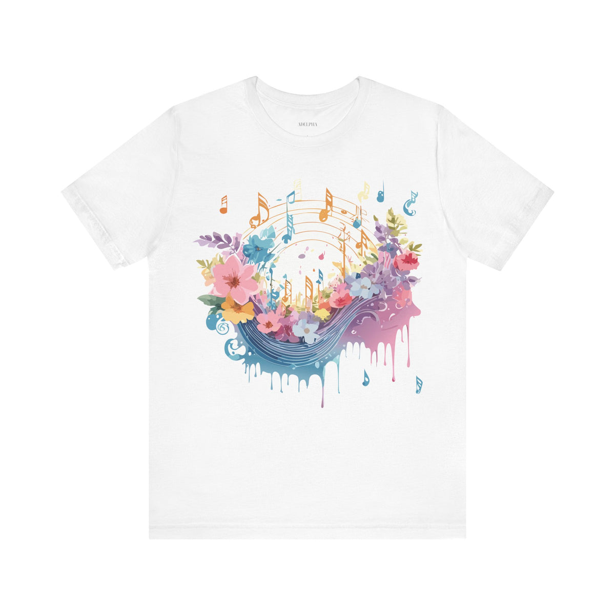 Music Graphic Unisex Cotton Bella+Canvas Tee with Art Design m170