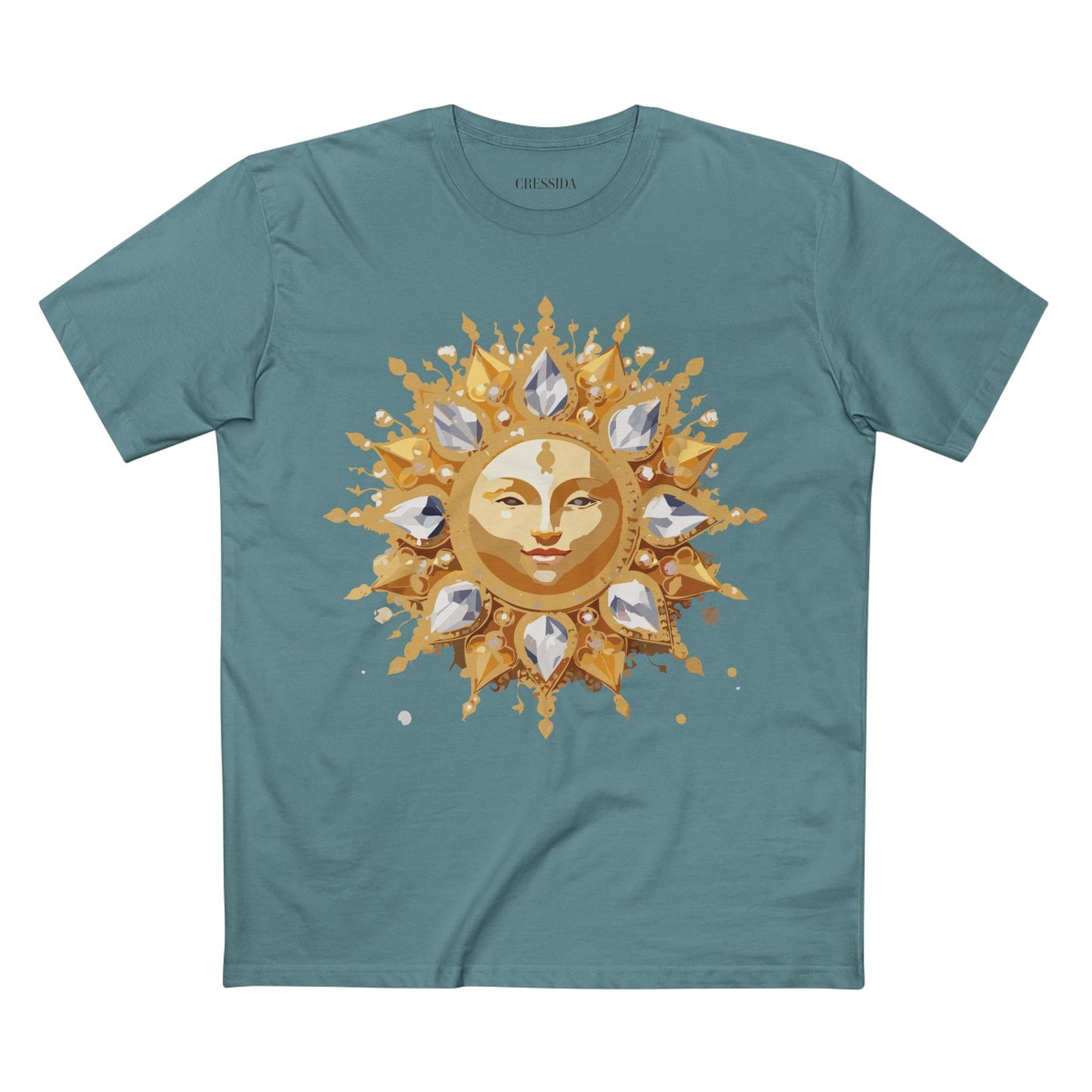 Gold Sun Graphic Unisex 100 Cotton T-Shirt with Golden Art Design 4
