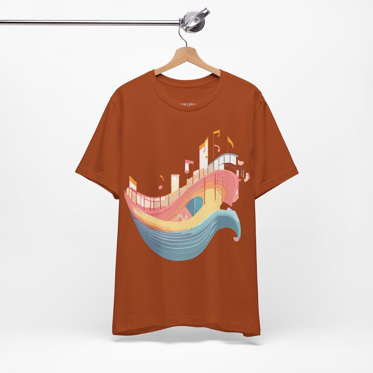 Music Graphic Unisex 100 Cotton Vintage Art with Musical Elements Tee 22