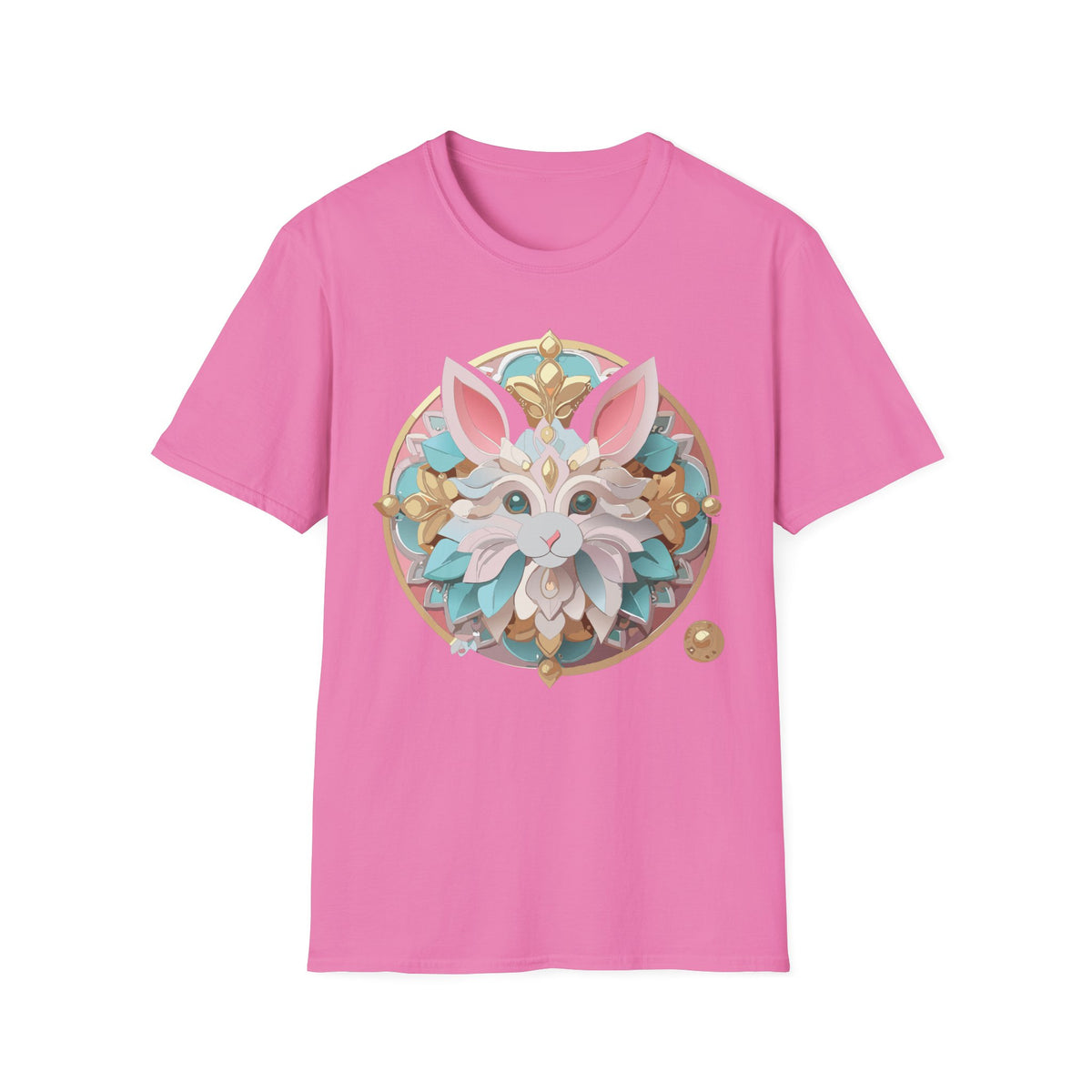 Ornate Floral Fox Mask T-Shirt | Pastel Mandala Animal Art