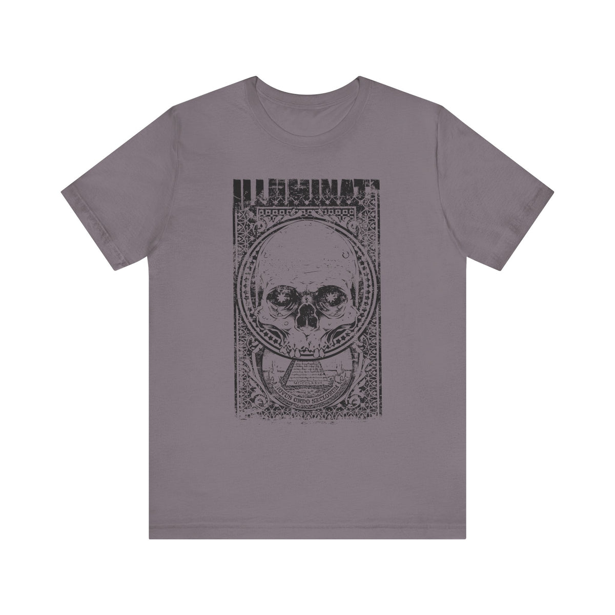 Skull Circle Graphic T-Shirt Vintage Etching Illustration Art Design Unisex Cotton Tee A-9
