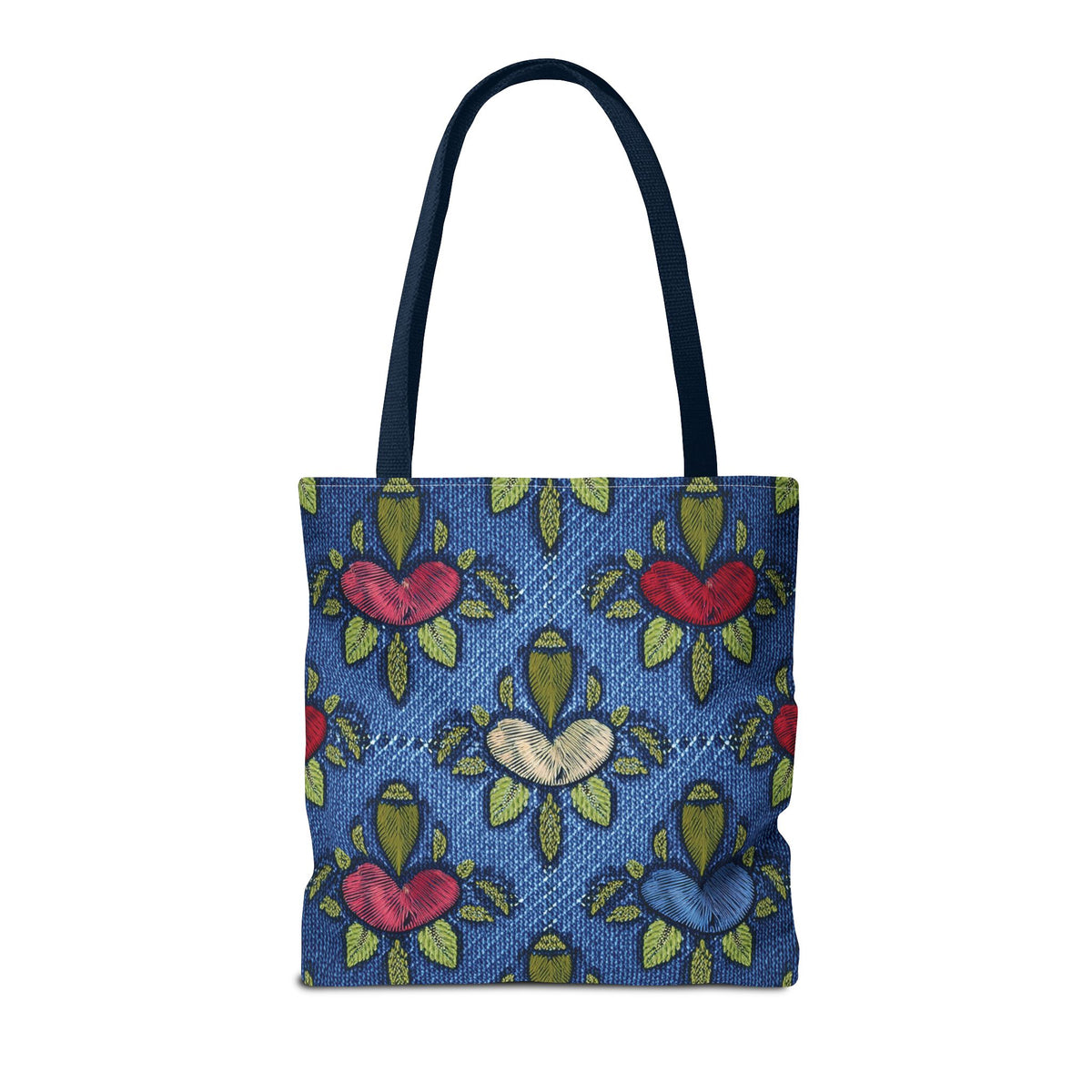 Denim Fabric Imitation Print Unisex Canvas Bag Poly Spun 3 Sizes Tote Bag 168