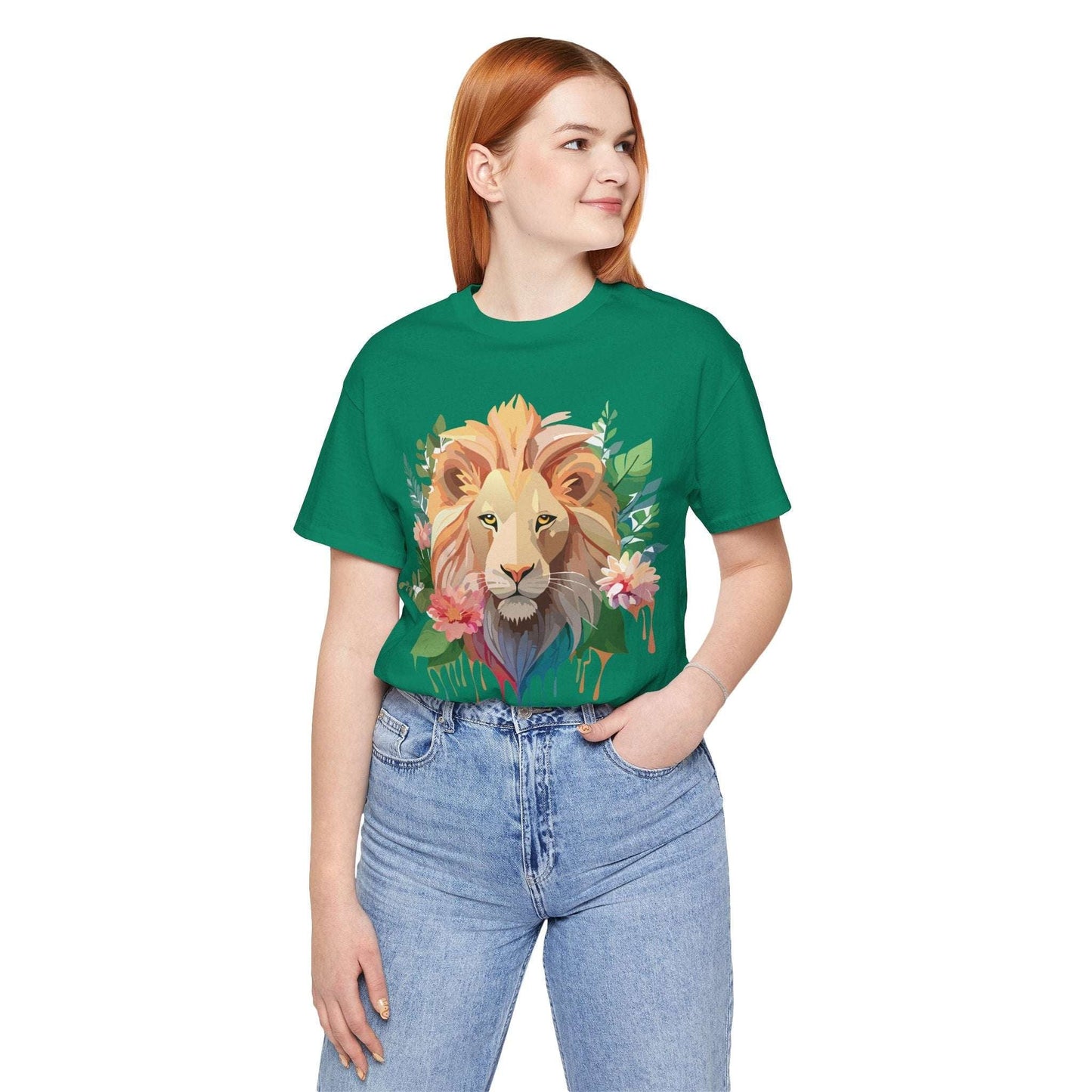 Lion Graphic Unisex 100 Cotton Vintage Animal Artwork Tee 8