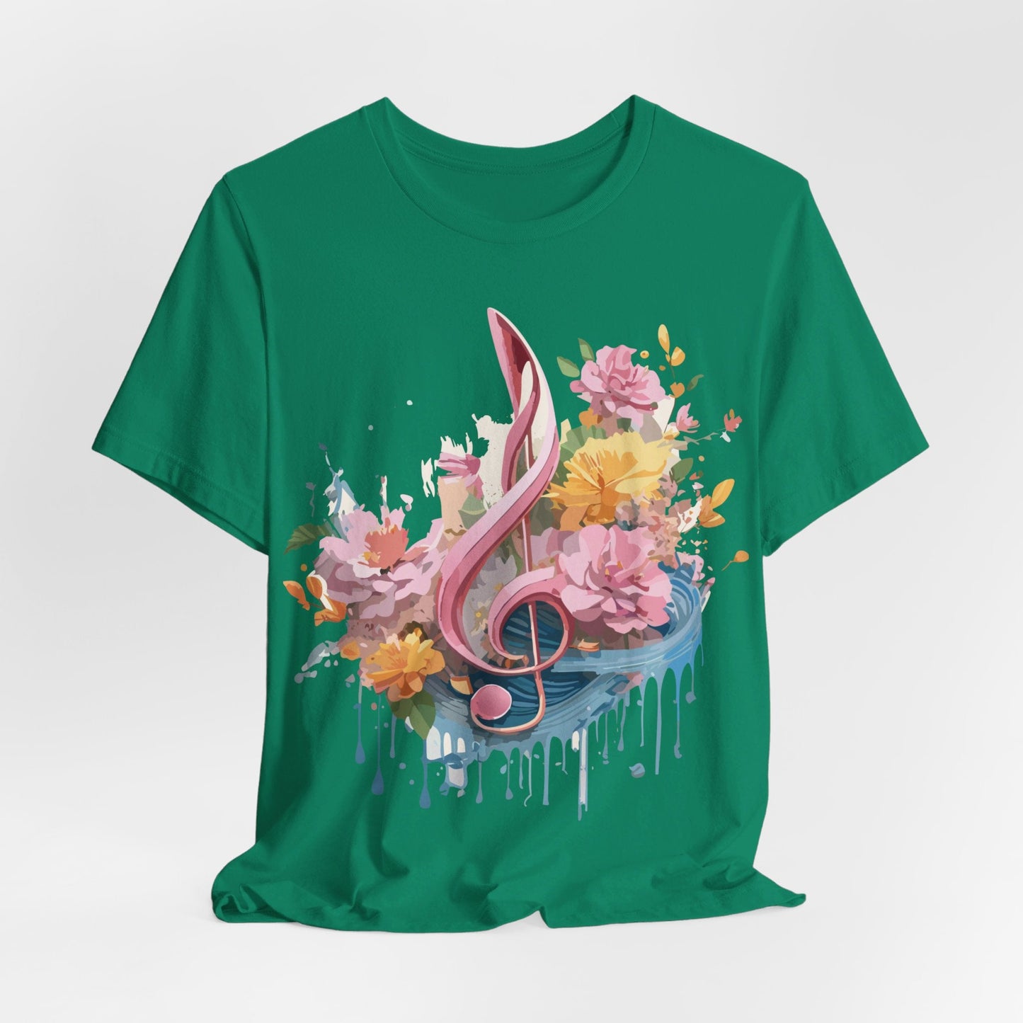 Music Graphic Unisex 100 Cotton Vintage Art with Musical Elements Tee 139
