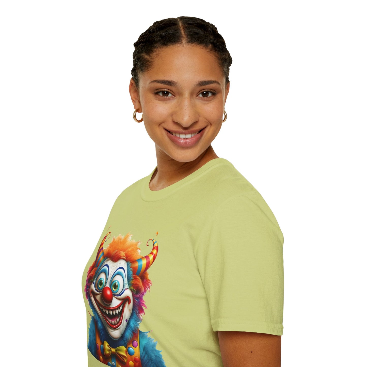 Unisex Clown Shirt Circus Tee Funny Man Shirt Scary Man Shirt Gildan Softstyle 64000