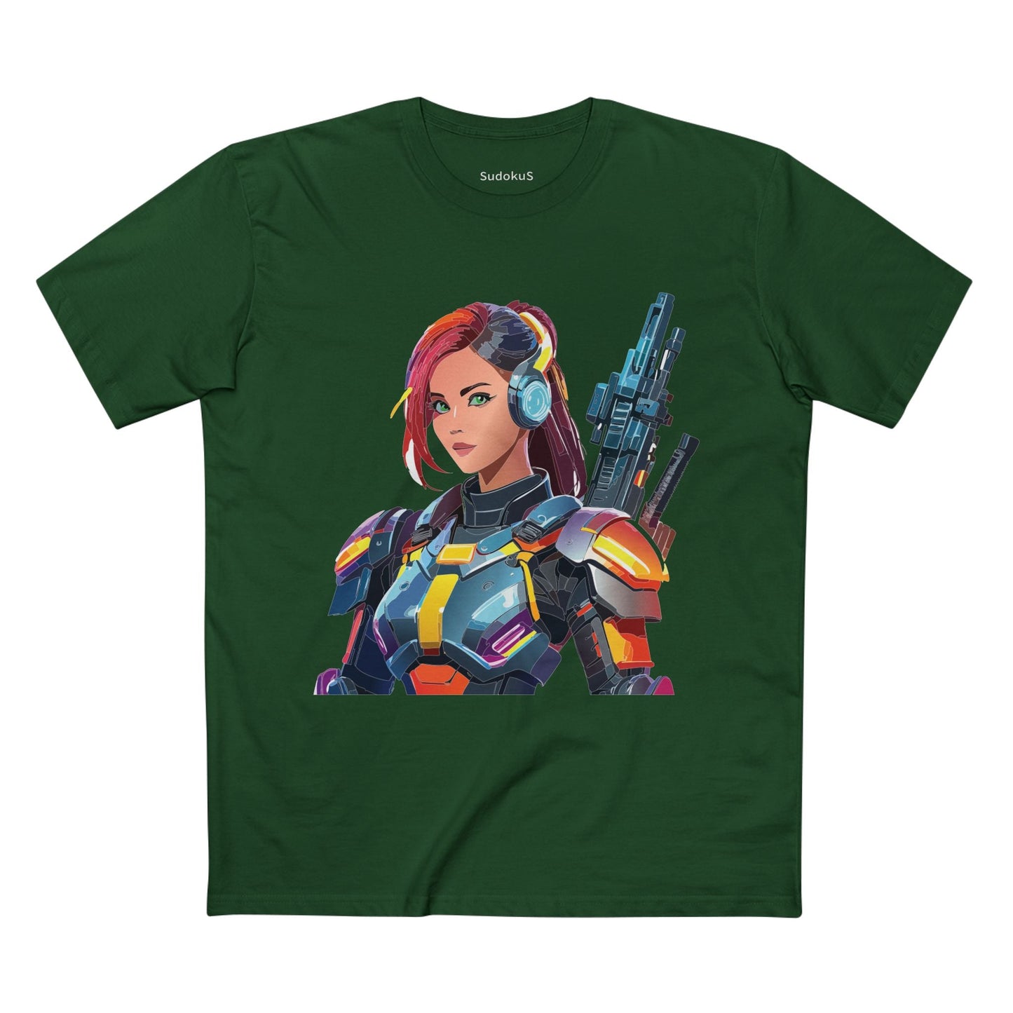 Army-woman Graphic Unisex 100 Cotton Staple Tee 6