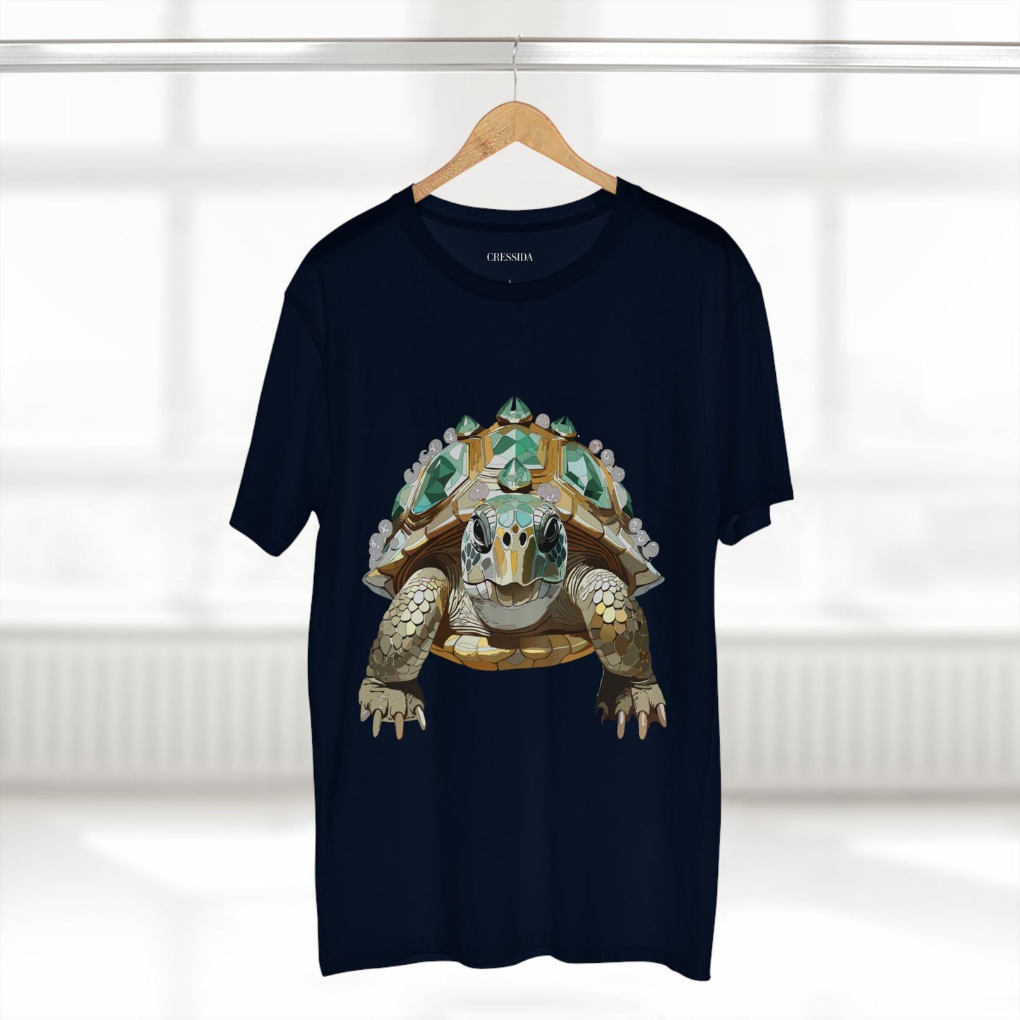 Turtle Graphic Unisex 100 Cotton Tee With Unique Animal Golden Medallion Art Design 29