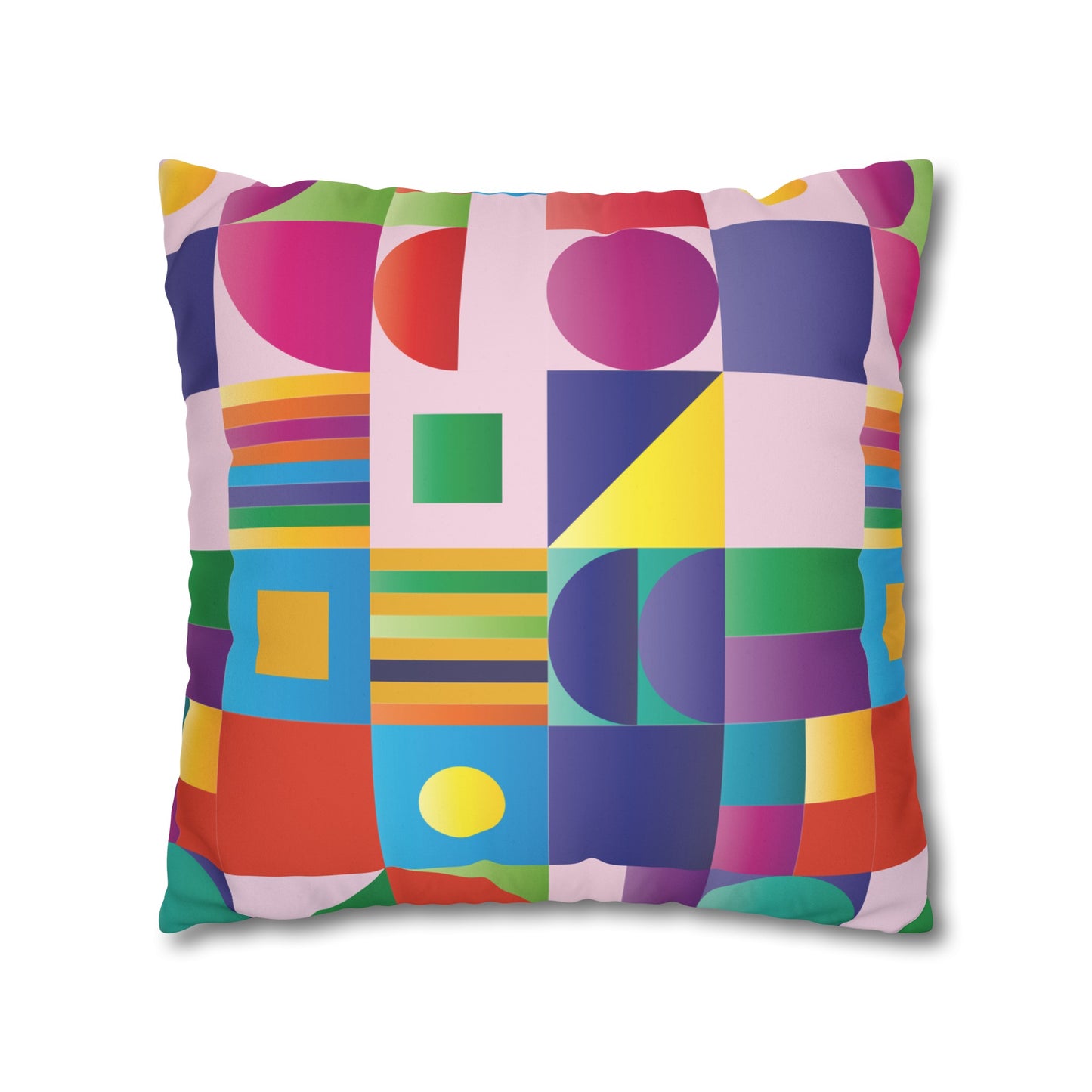 Faux Suede Pillowcase with Abstract print