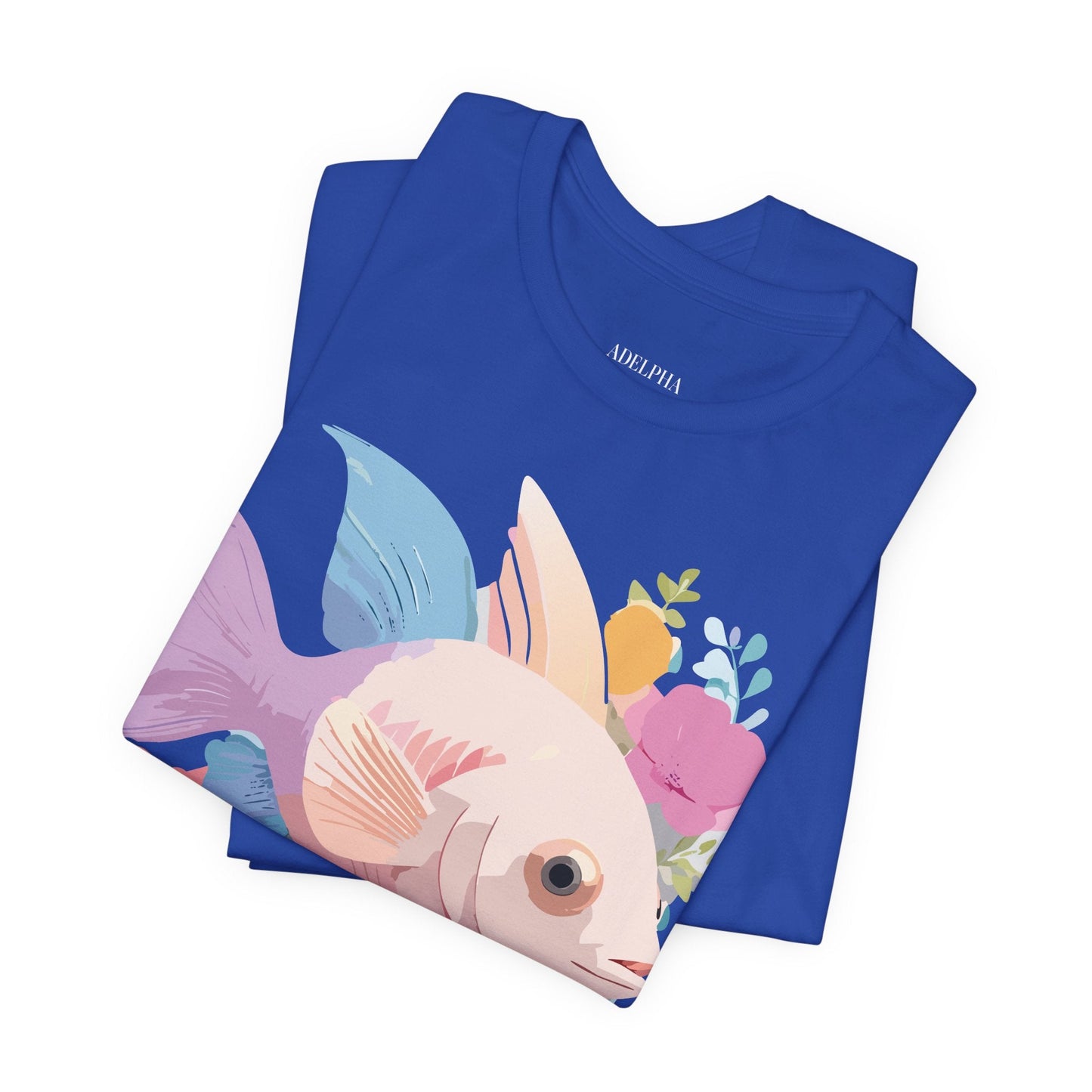 Adelpha Fish Graphic Tee Unisex Jersey Short Sleeve Vintage Art Design Tee Shirt Premium Quality