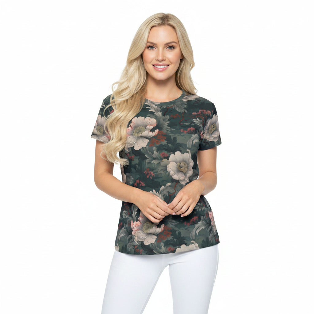 Women Poly Shirt with Floral Print F349