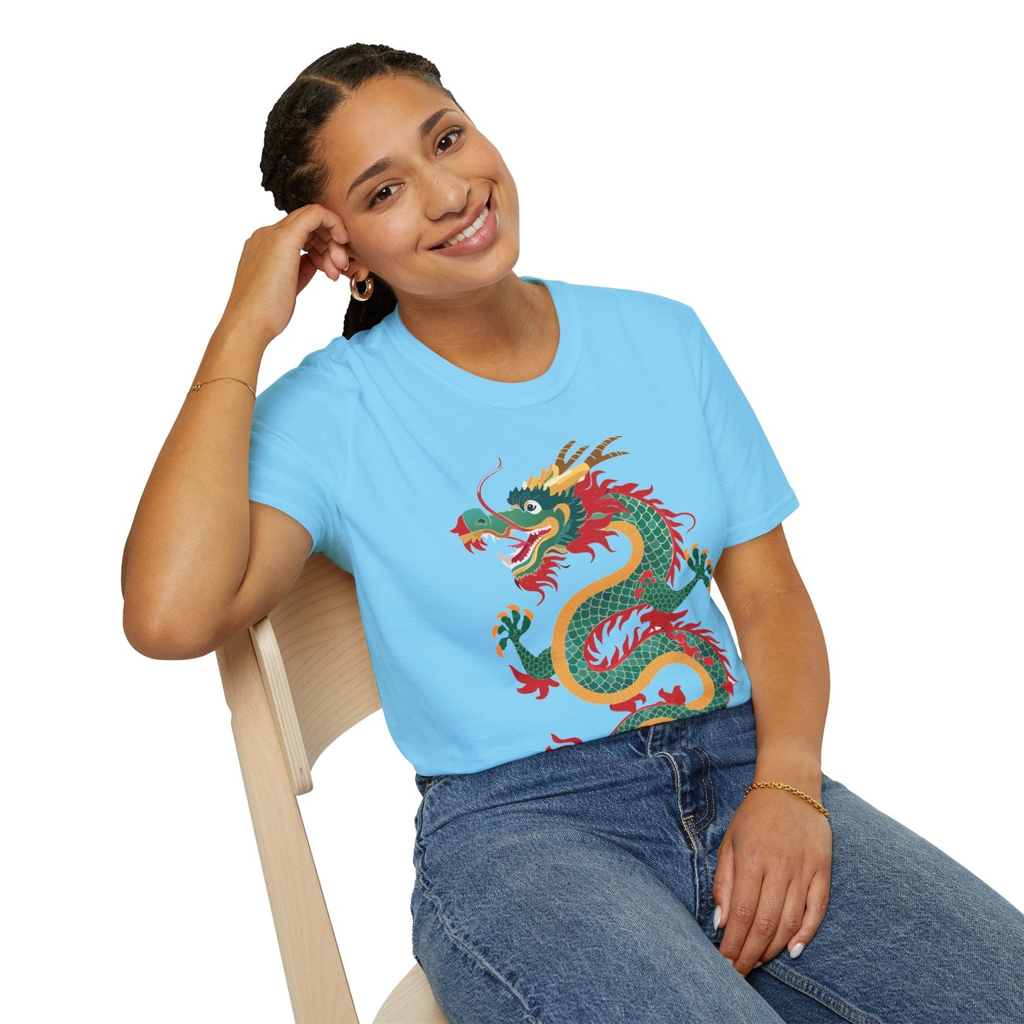 Dragon Graphic Unisex Cotton Softstyle Art Design Tee With Animals 3