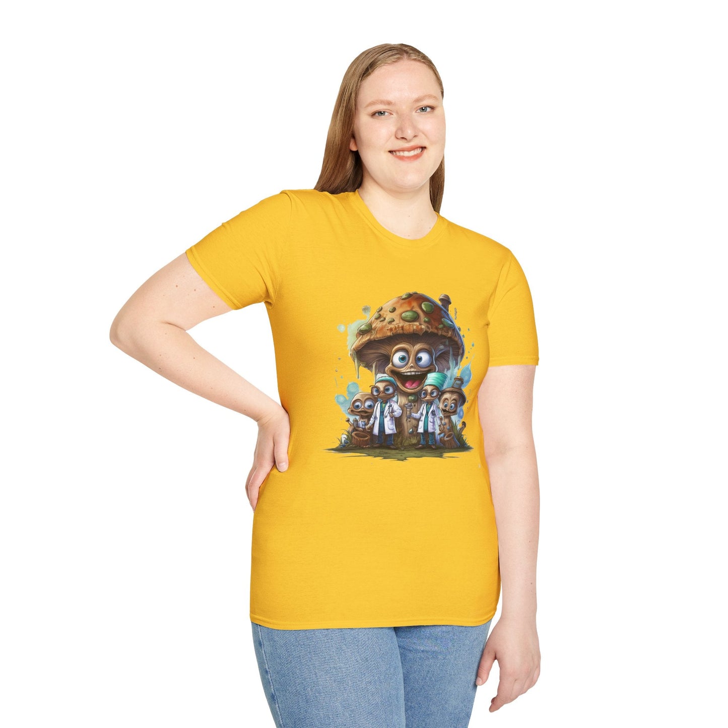 Mashroom Tee Shirt Unisex Funny Mushroom Design Softstyle 64000 Cotton Graphic Tee