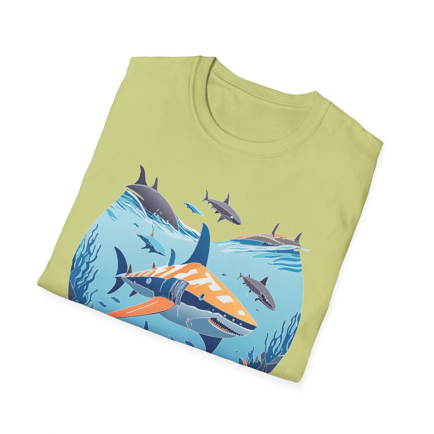 Ocean Tee Shirt Unisex Softstyle Gildan 64000 100 Percent Ring Spun Cotton Breathable U Boat Design