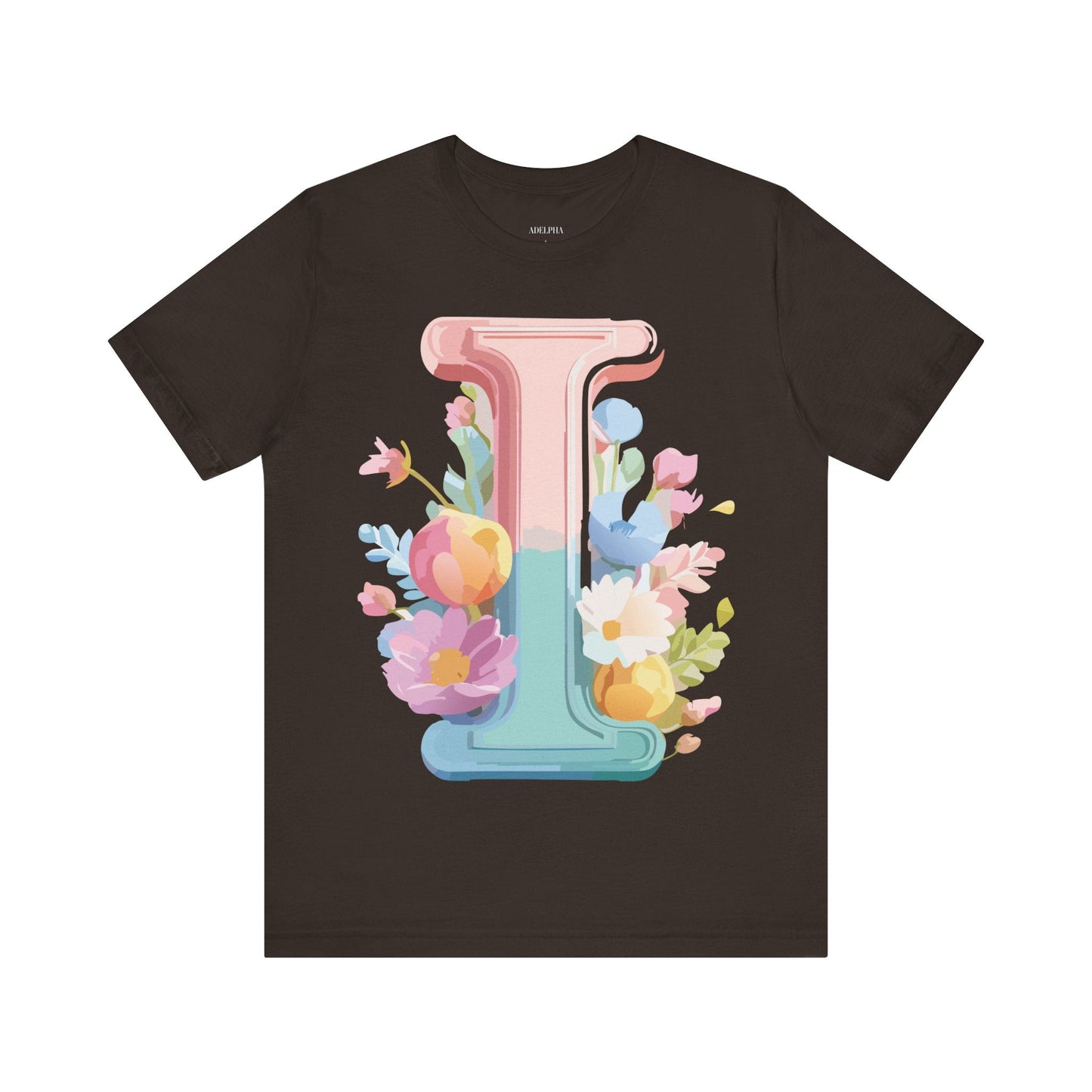 Letter I Shirt Graphic Tee Unisex Short Sleeve Adelpha Vintage Inspired Artwork Design