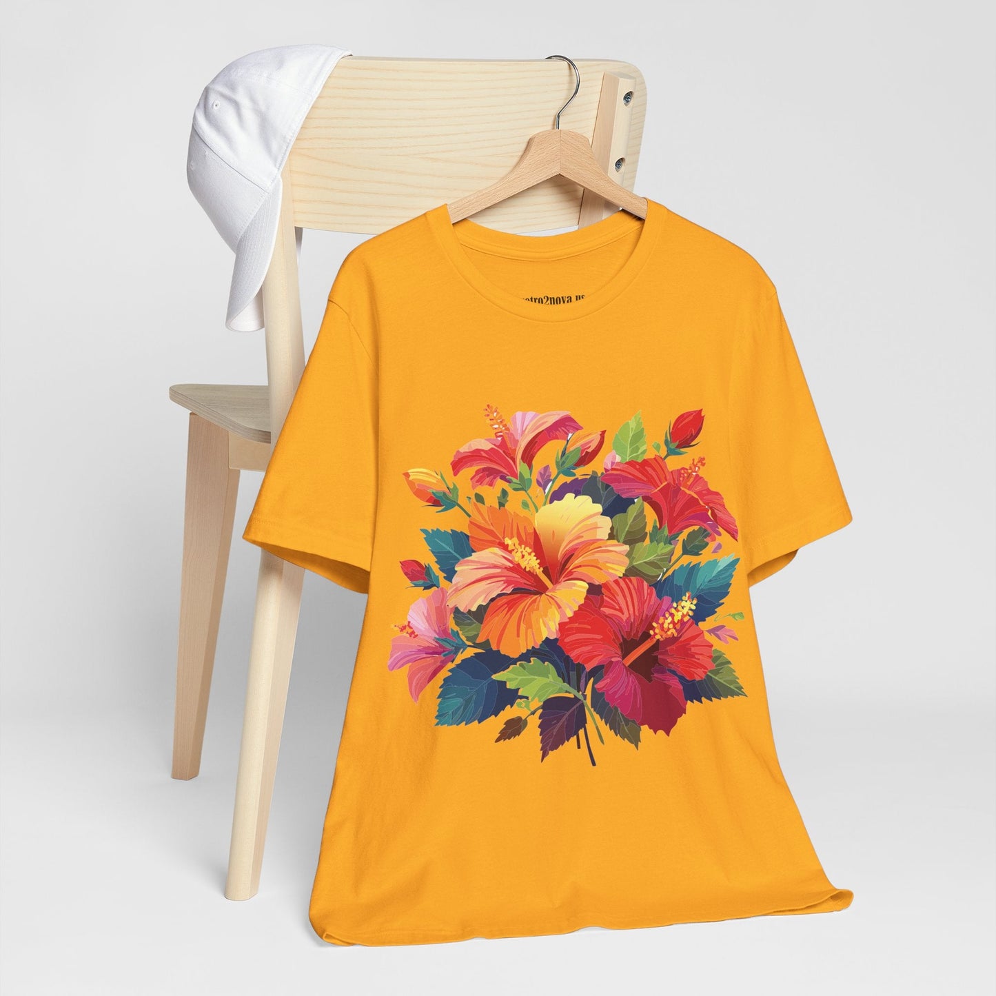 Retro2Nova Floral Shirt Unisex Jersey Short Sleeve Tee From Flowers Collection Bold Vibrant Design