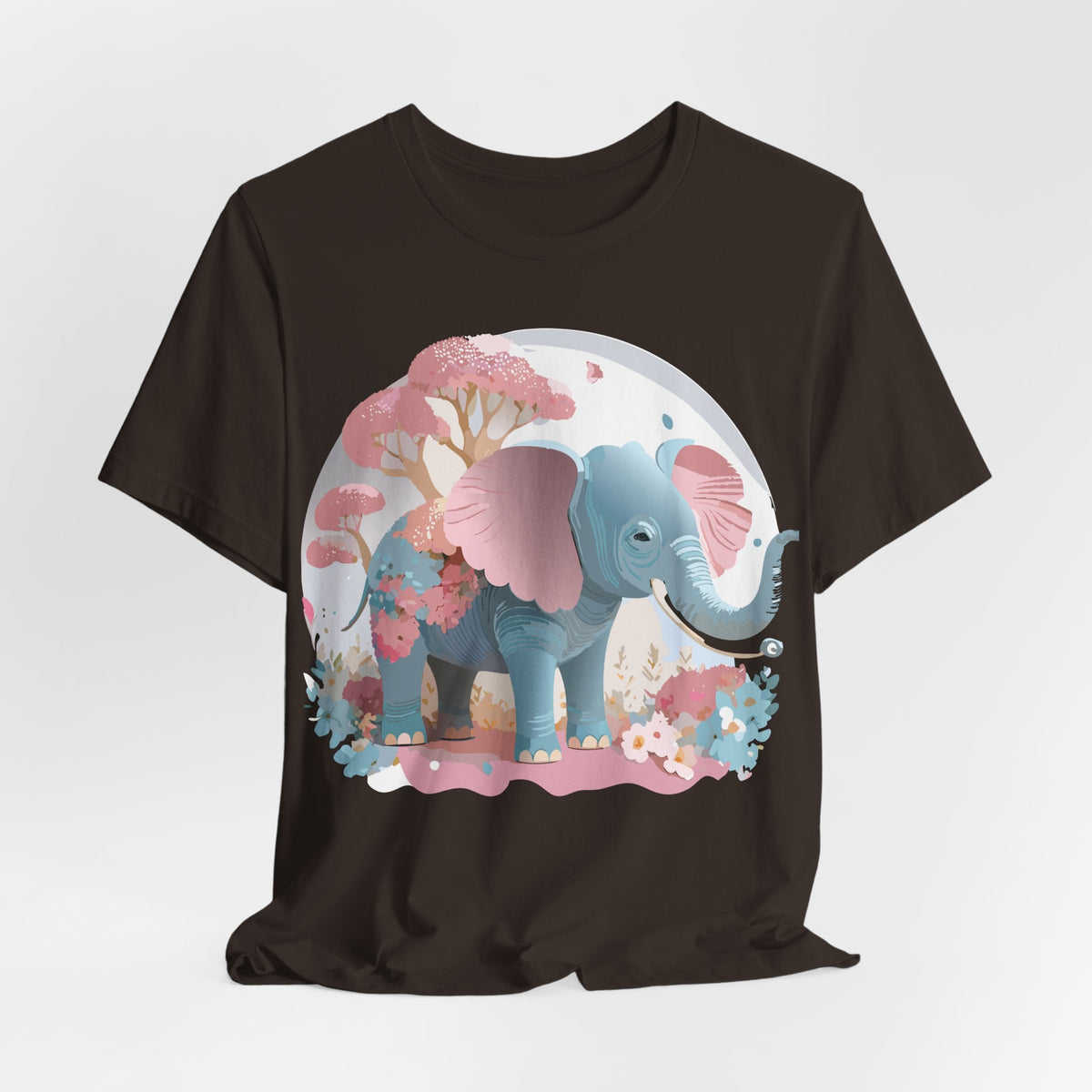 Elephant Graphic Unisex Cotton Bella+Canvas Tee with Art Animal Design e137