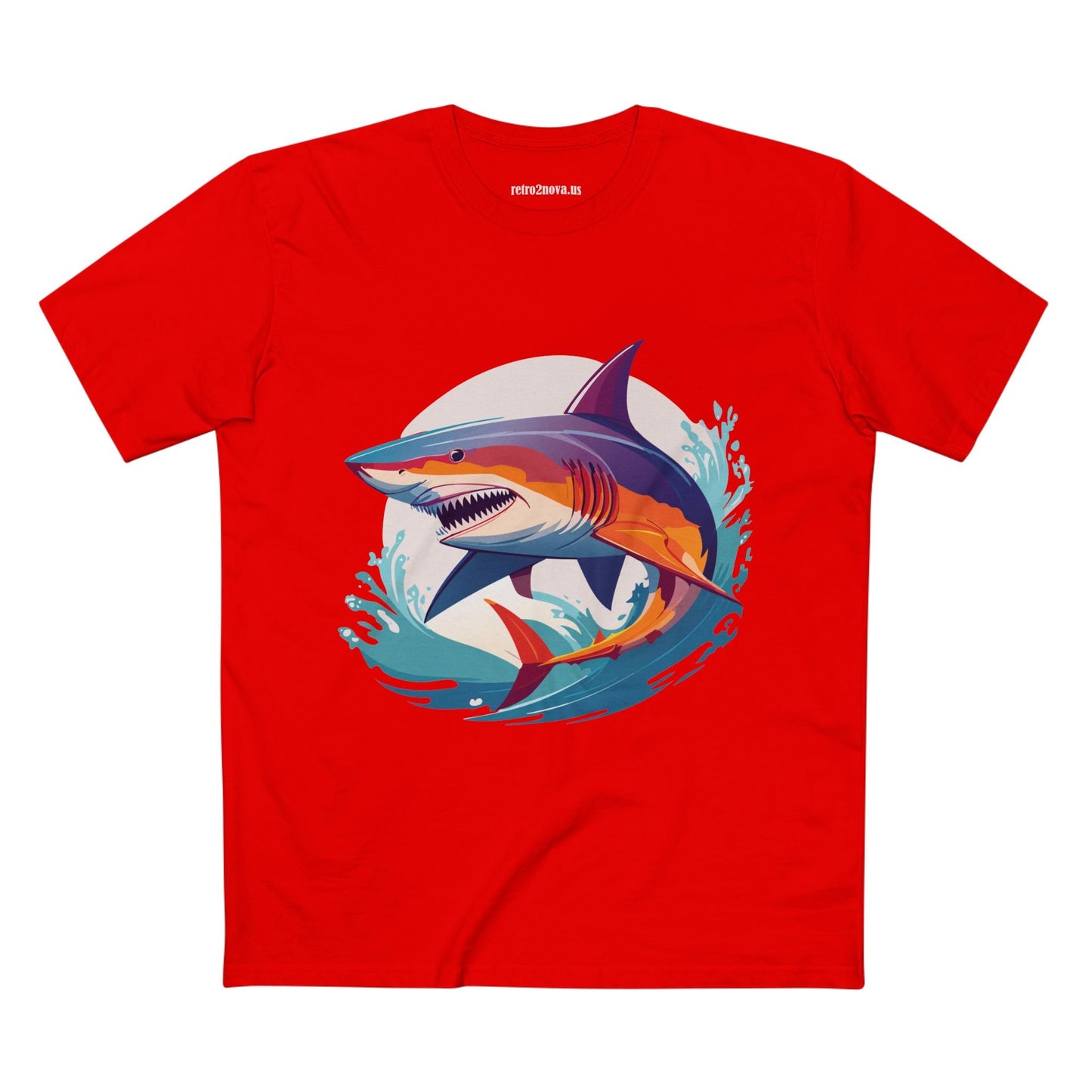 Shark Animals Shirt Unisex Premium Cotton Tee With Original Art Design From Retro2Nova Art Collection