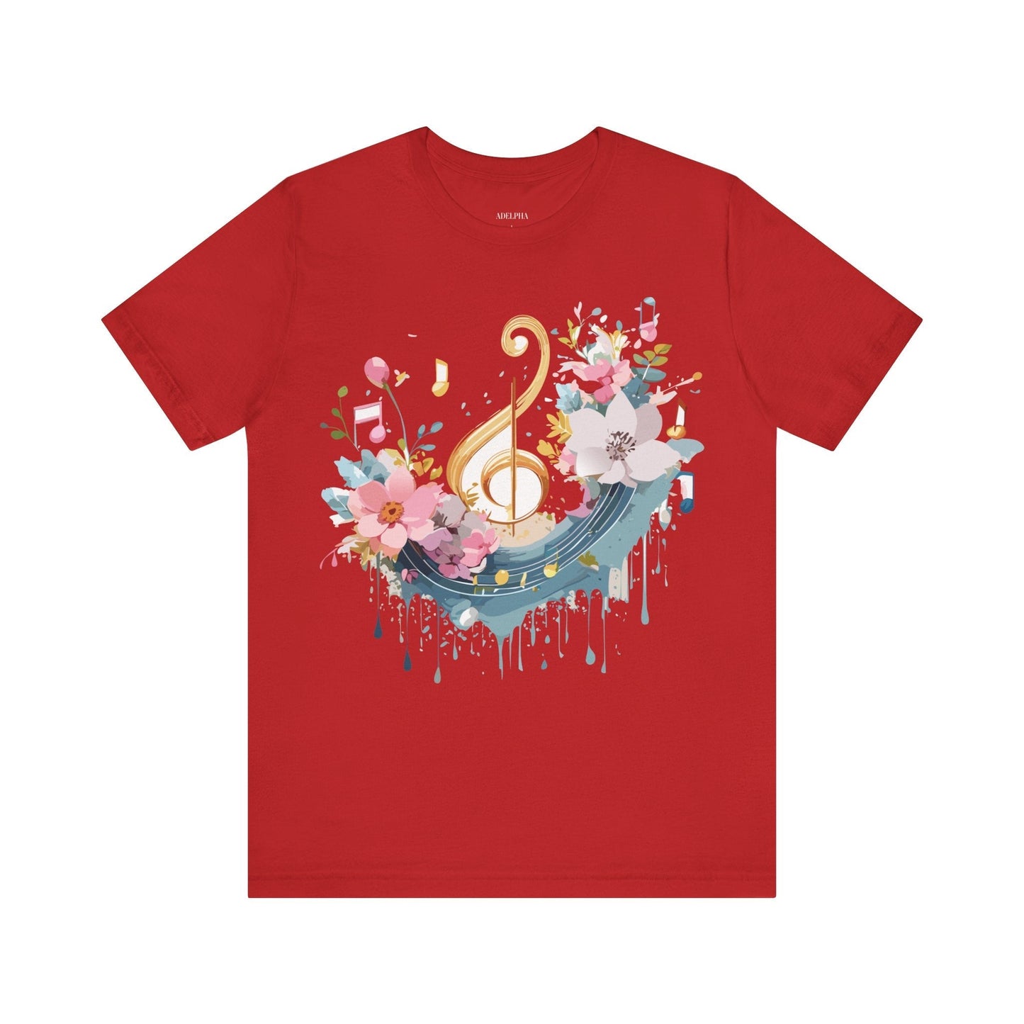 Music Graphic Unisex 100 Cotton Vintage Art with Musical Elements Tee 65