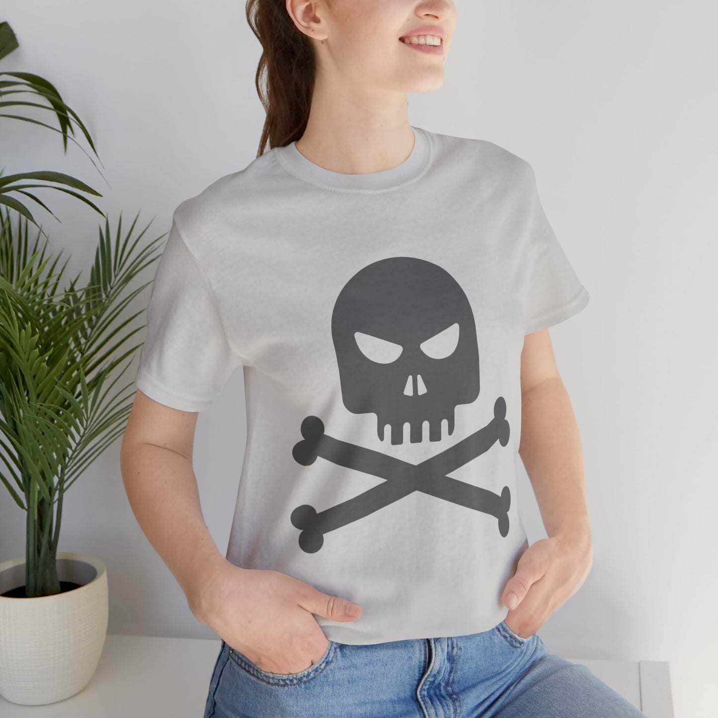 Unisex-T-Shirt aus Baumwolle mit Totenkopf