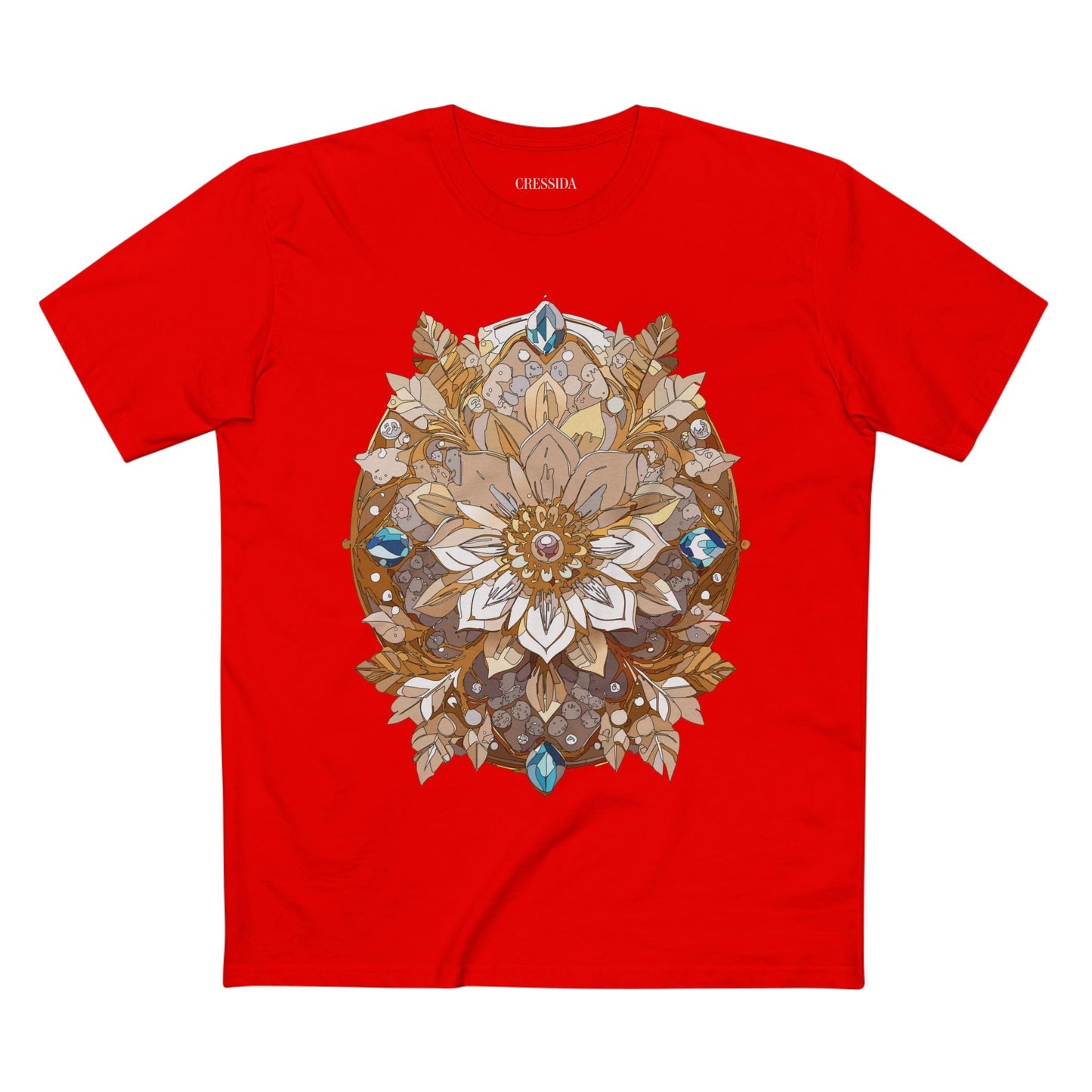 Floral Graphic T-Shirt Unisex 100 Cotton Art Design with Antique Flowers Tee 23