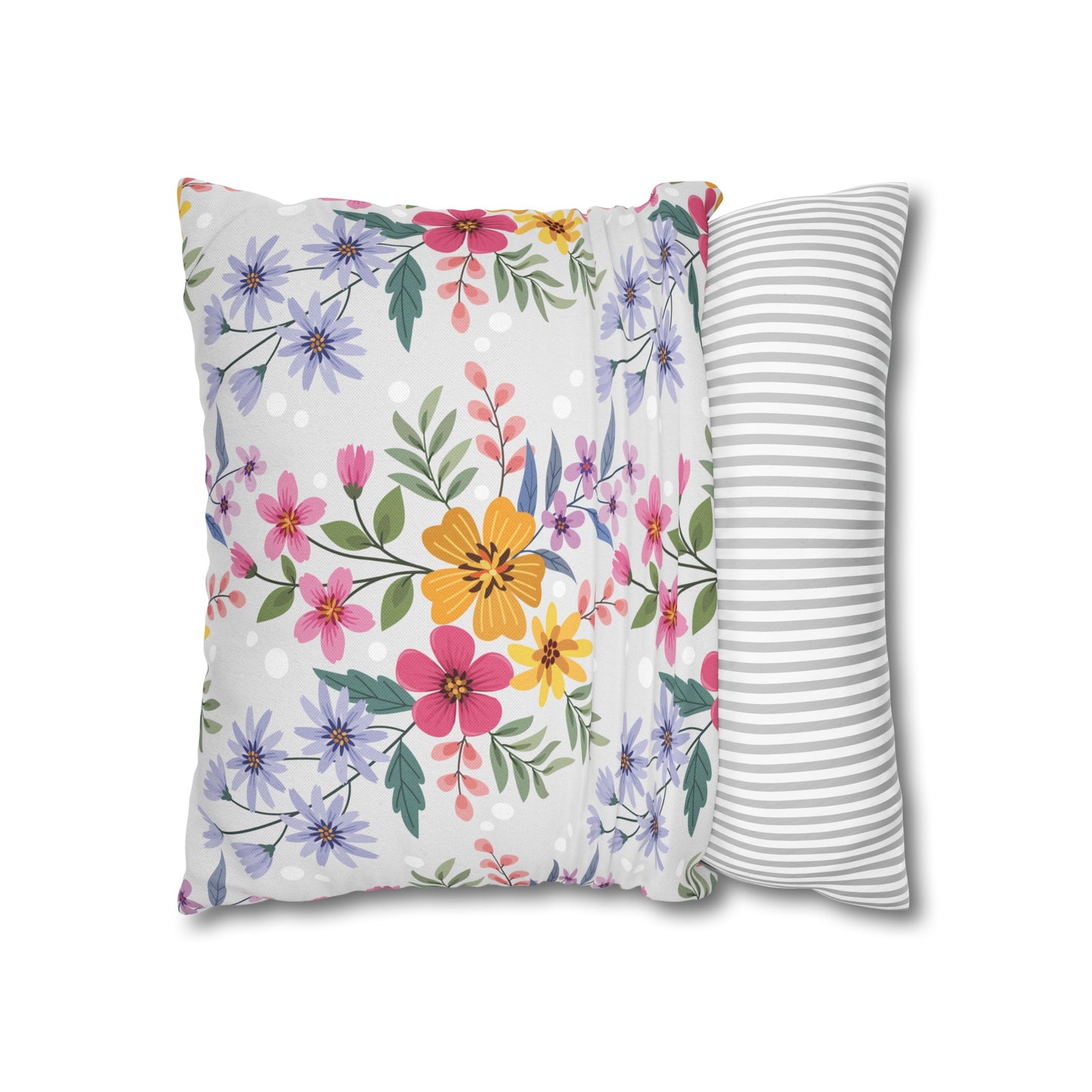 Funda de almohada de poliéster con diseño floral