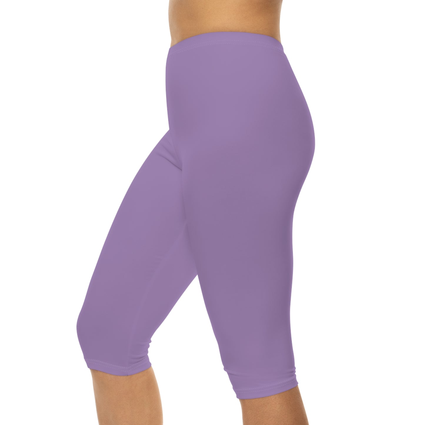 Furry Orchid Color Women's Brushed Suede Poly Span Casual Capri Leggings XS-2XL