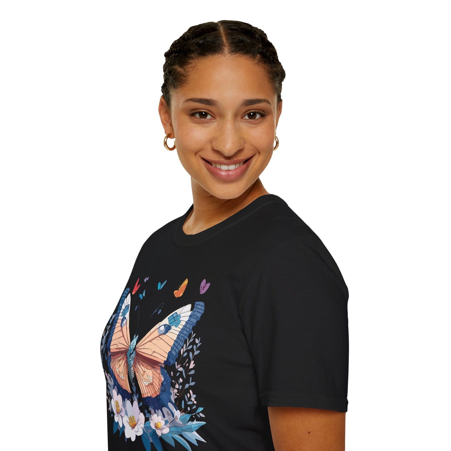 Unisex Butterfly Shirt Monarch Design Gildan Softstyle 64000 Short Sleeve Tee For Men And Women