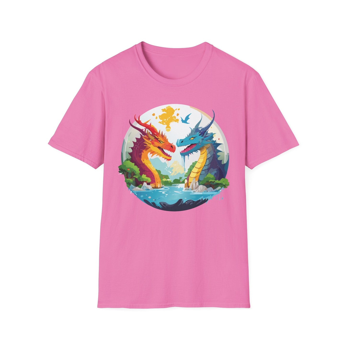 Dragon T Shirt Unisex Gildan Softstyle 64000 100 Percent Cotton Animal Print Tee Artwork