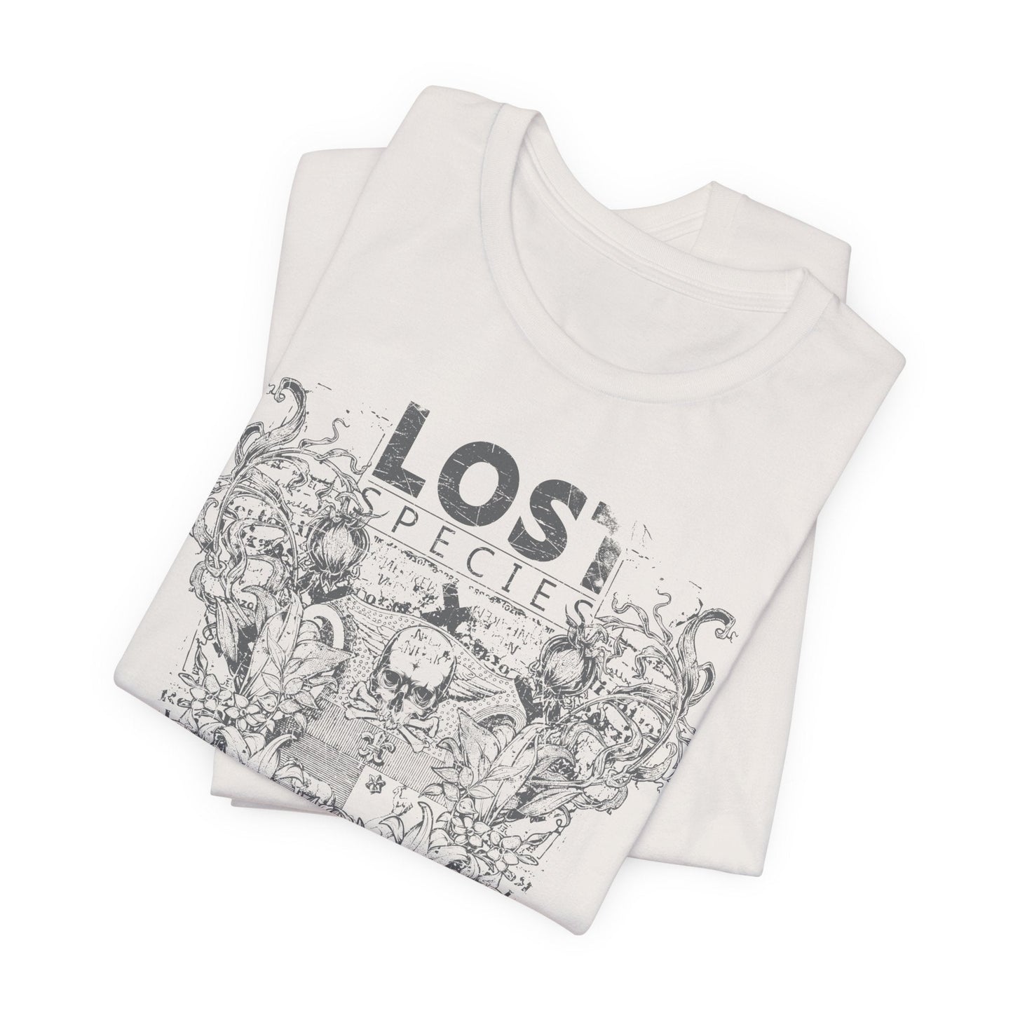 Lost Species Tee Floral Wildlife Illustration Rock Band T-Shirt A-7