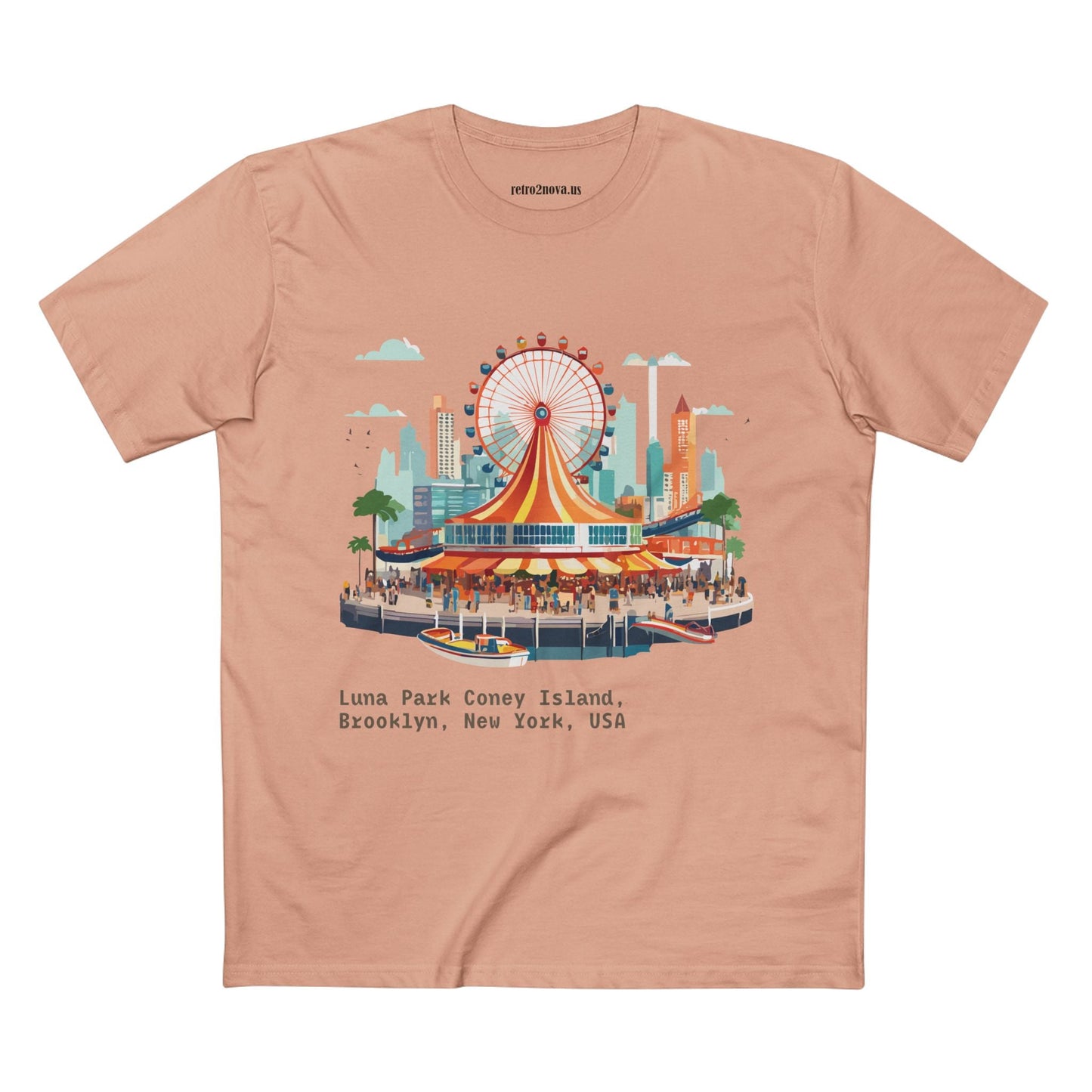 Travel Shirt Brooklyn Tourist Tee TT-13 Unisex By Retro2Nova Premium Cotton Art Collection