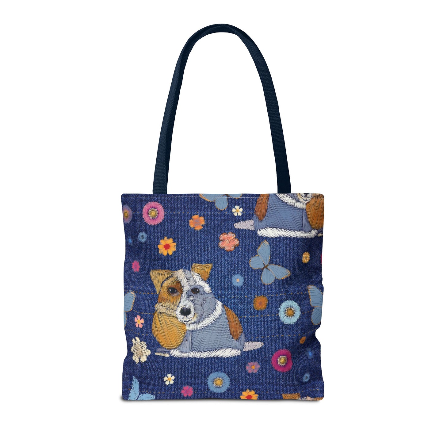 Denim Fabric Imitation Print Unisex Canvas Bag Poly Spun 3 Sizes Tote Bag 191