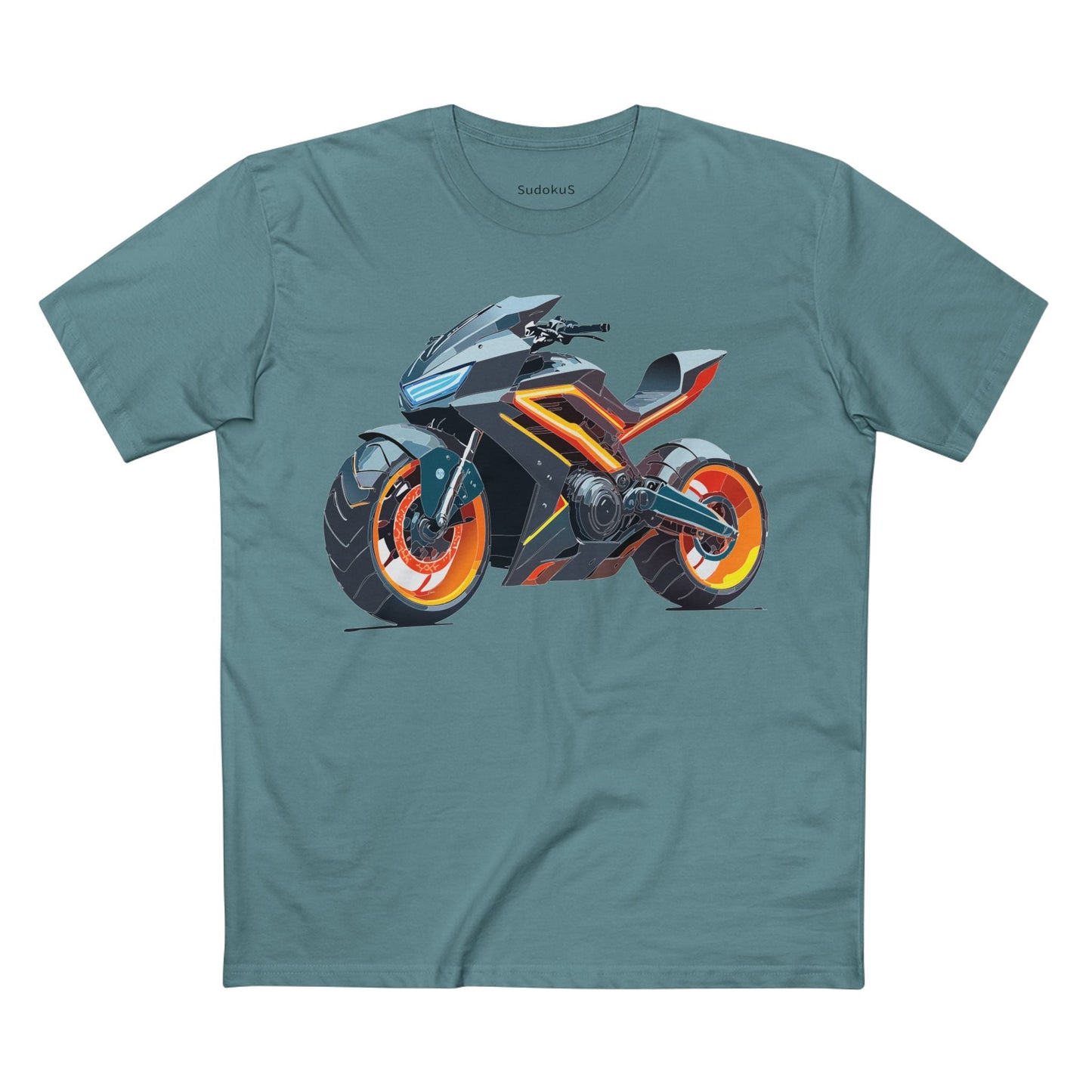 Moto Bike Graphic Unisex 100 Cotton Staple Tee 12