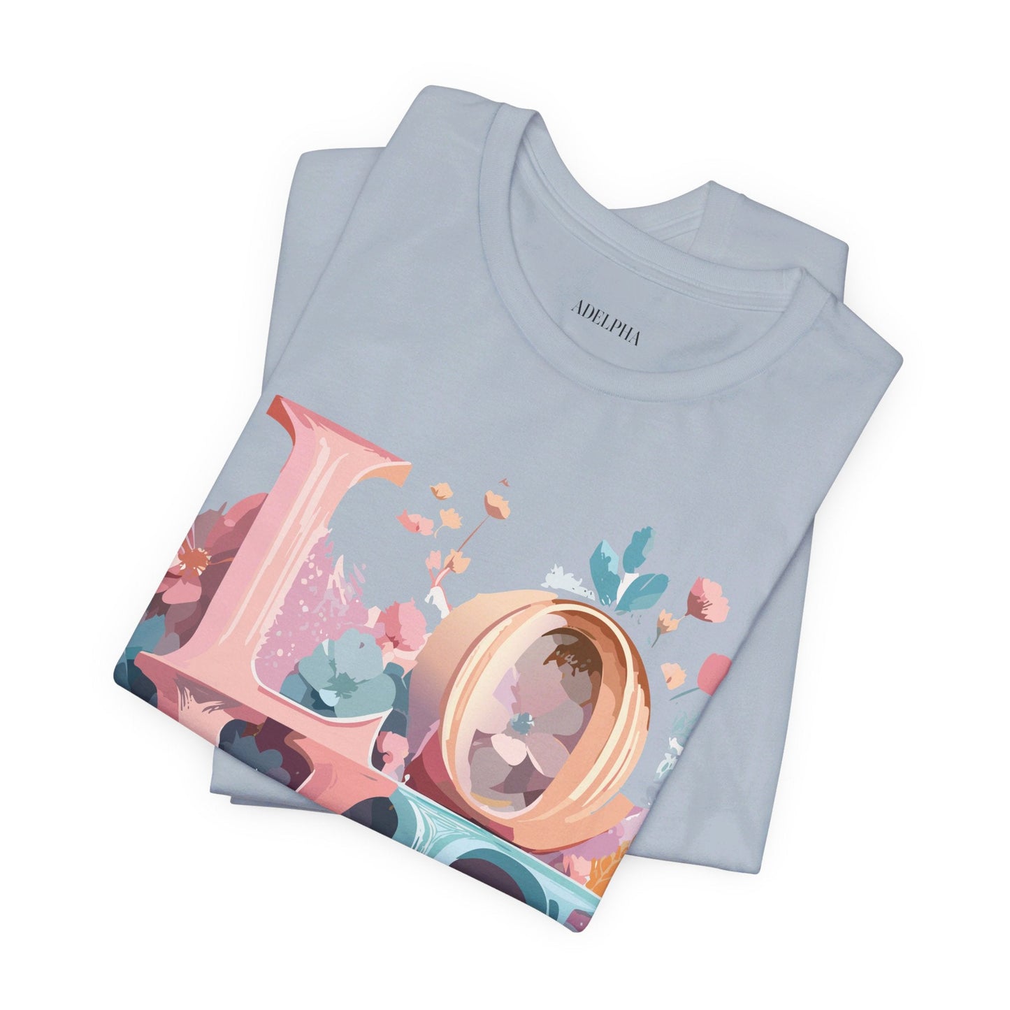 Valentine Day Graphic Unisex 100 Cotton Vintage Artwork with Love and Flower Design Tee 53