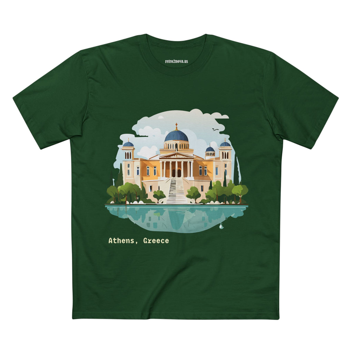Athens Greece Illustration T-Shirt | Acropolis Temple Travel Tee