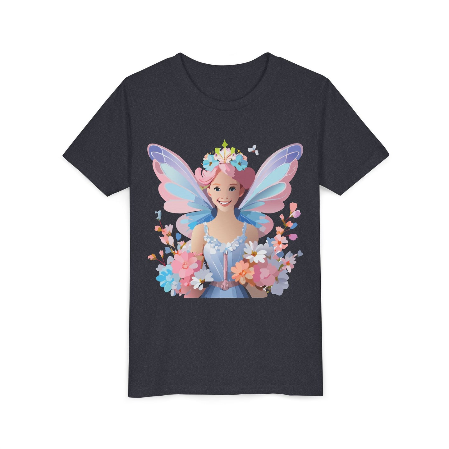 Enchanting Fairy Floral Youth Short Sleeve Tee - Perfect for Spring Celebrations (9-14)