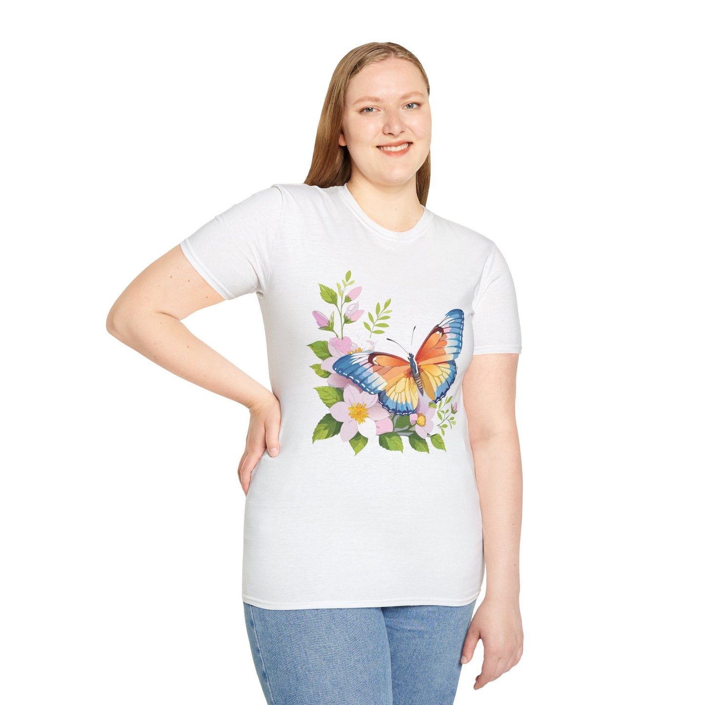 Butterfly T Shirt Unisex Monarch Design Gildan Softstyle 64000 Ring Spun Cotton Tee
