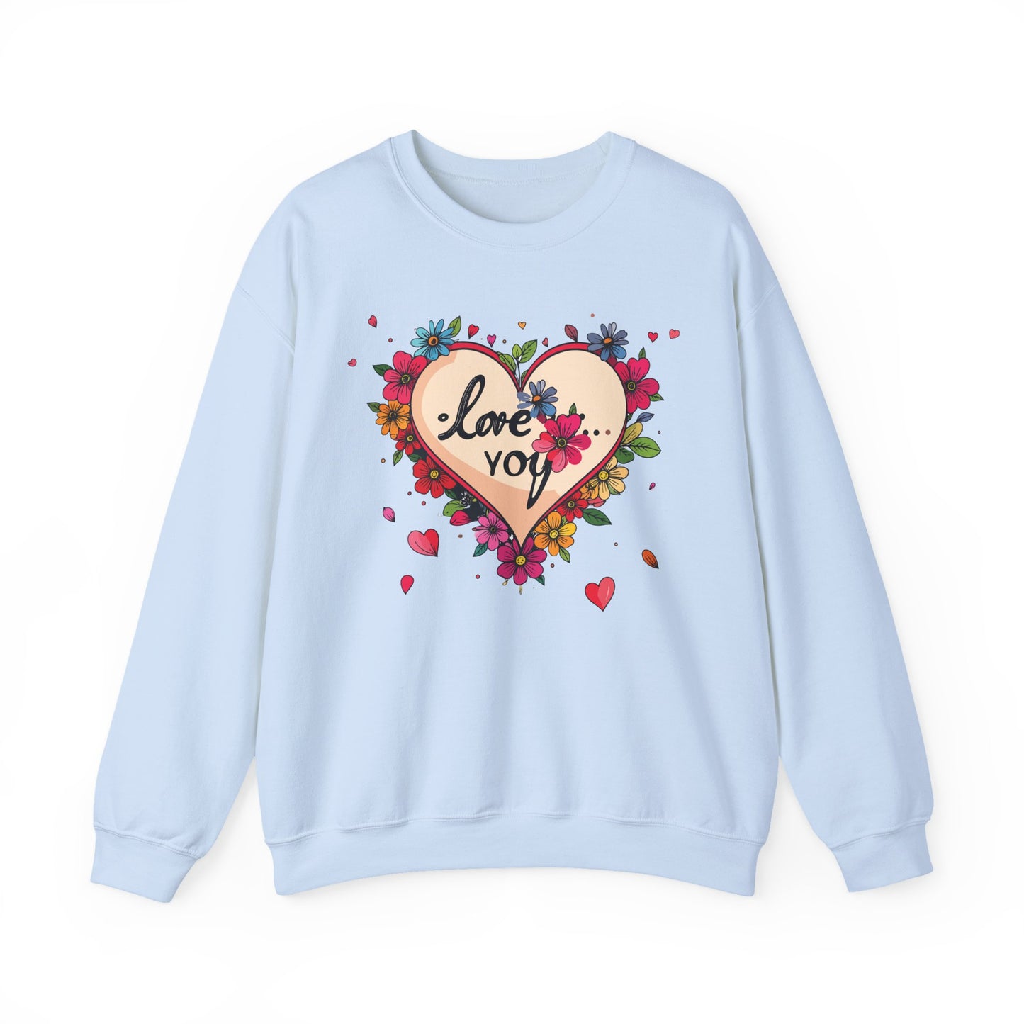 Big Heart Sweatshirt, Floral Heart Sweatshirt, Floral Love Sweatshirt, Valentine's Day Sweatshirt, Heart Floral Sweatshirt 109