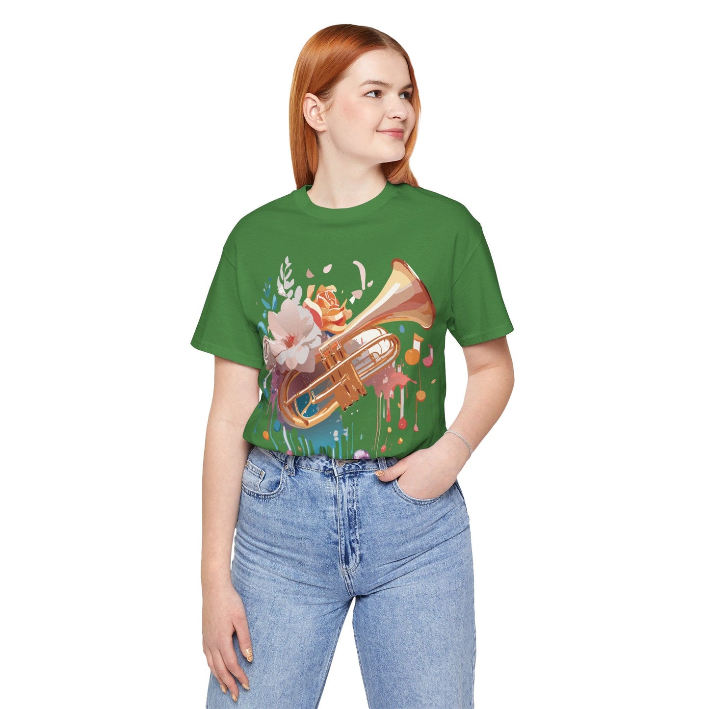 Music Graphic Unisex 100 Cotton Vintage Art with Musical Elements Tee 128