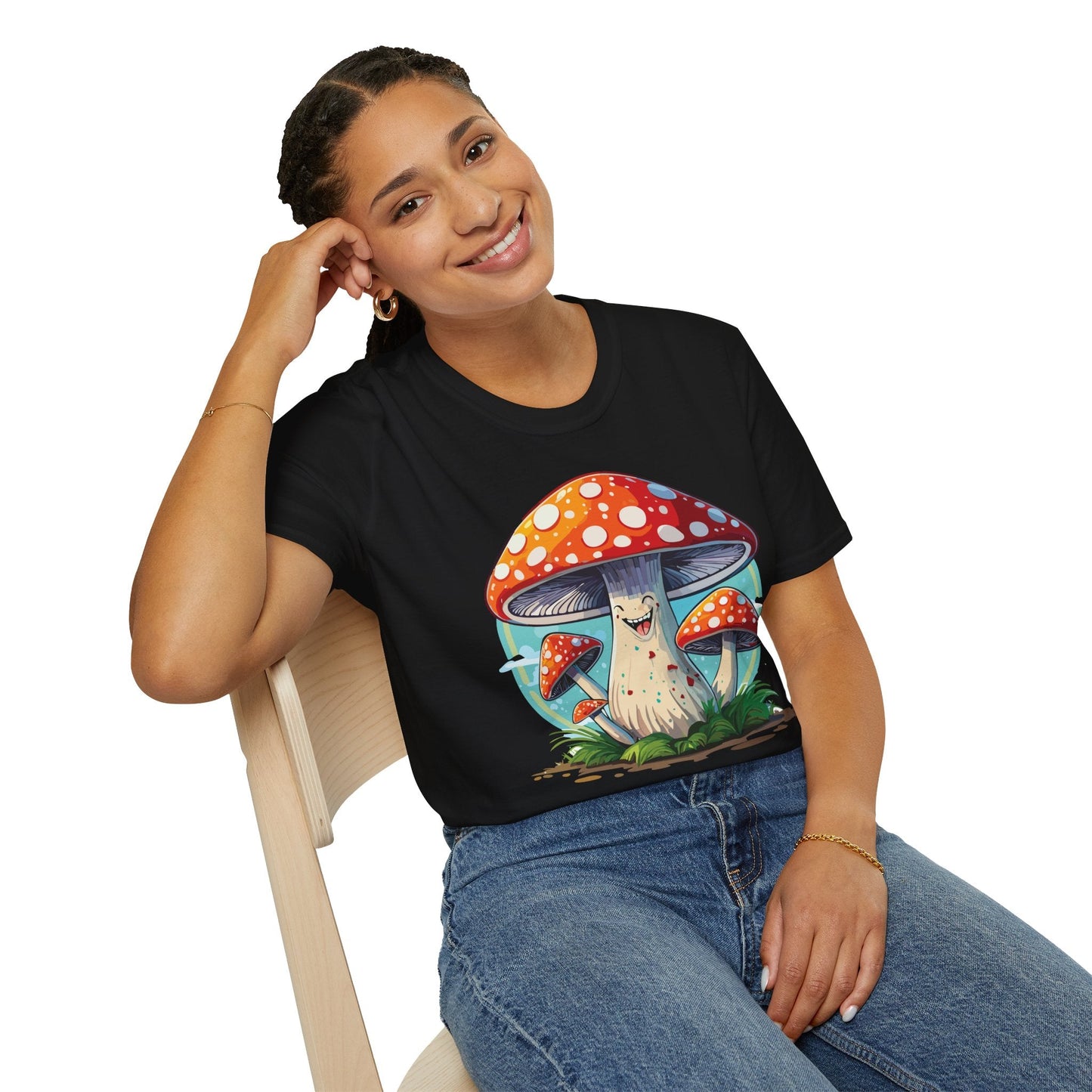 Mashroom Tee Shirt Unisex Funny Mashroom Design Softstyle Cotton Tee For Everyday Comfort