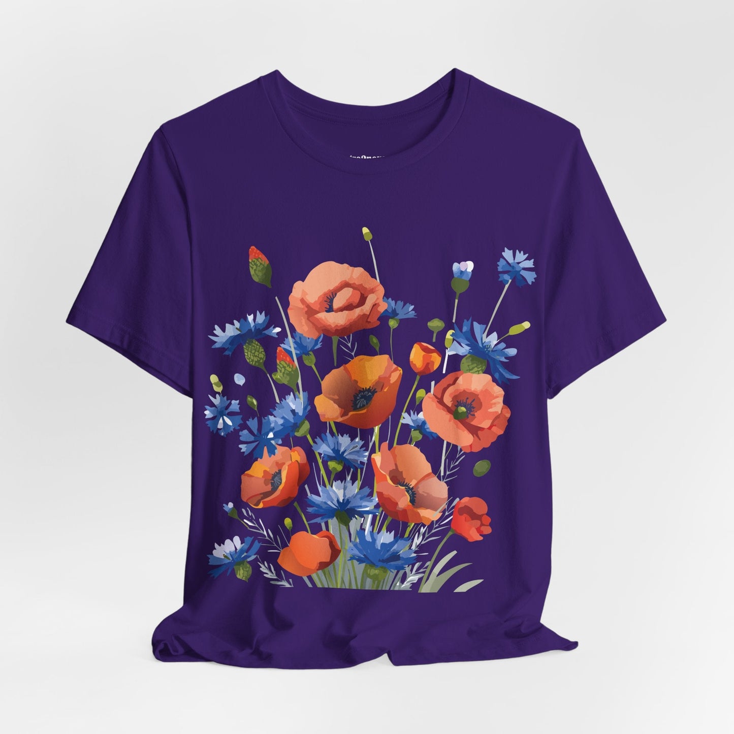 Unisex Floral Shirt Floral Print Tee Lightweight Breathable Fabric Short Sleeve Casual Wear