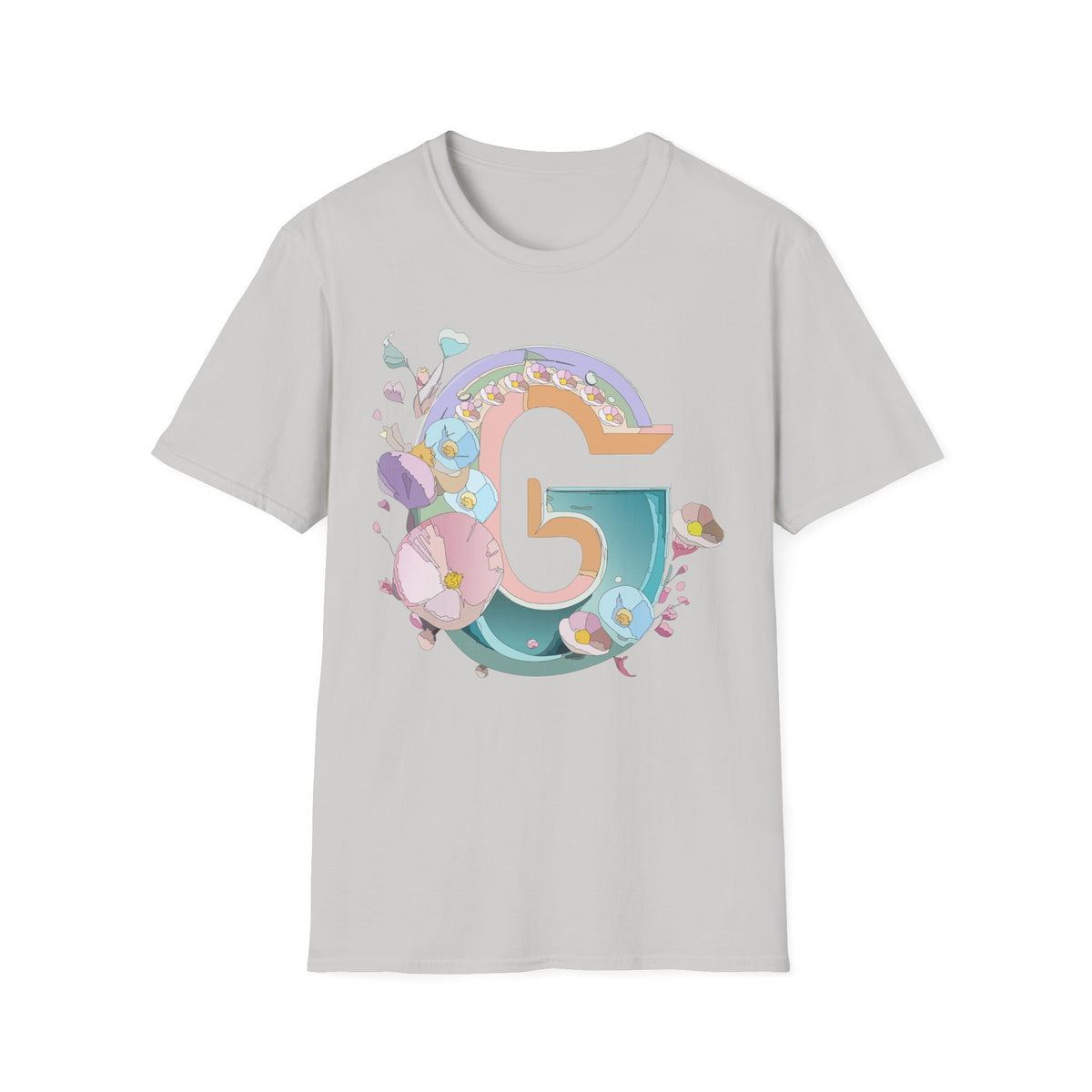 Floral Letter G T-Shirt | Botanical Initial Tee