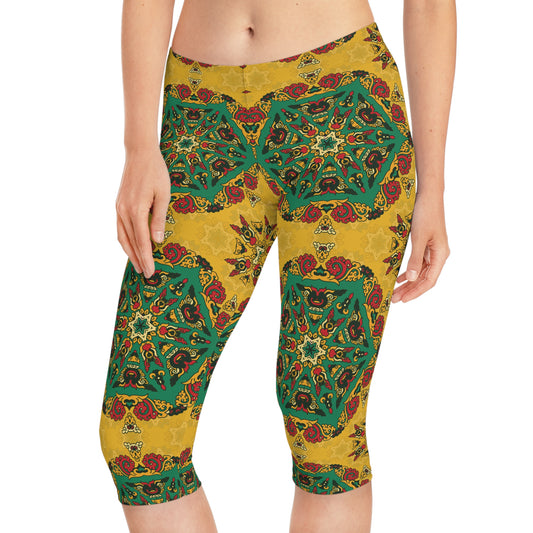 Capri-Leggings mit traditionellem Print