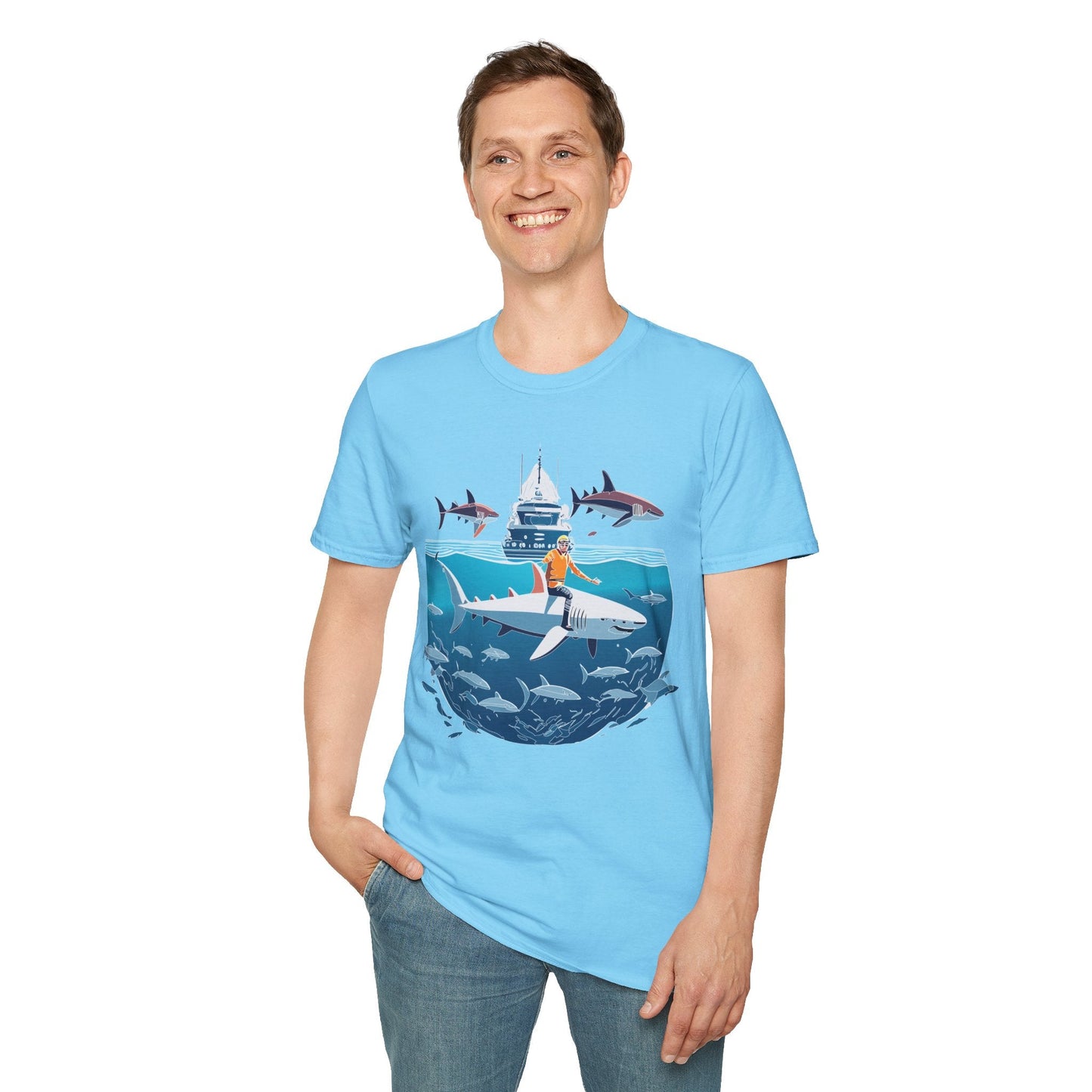 Ocean Tee Shirt Unisex Softstyle Gildan 64000 Cotton T Shirt Lightweight Casual Tee