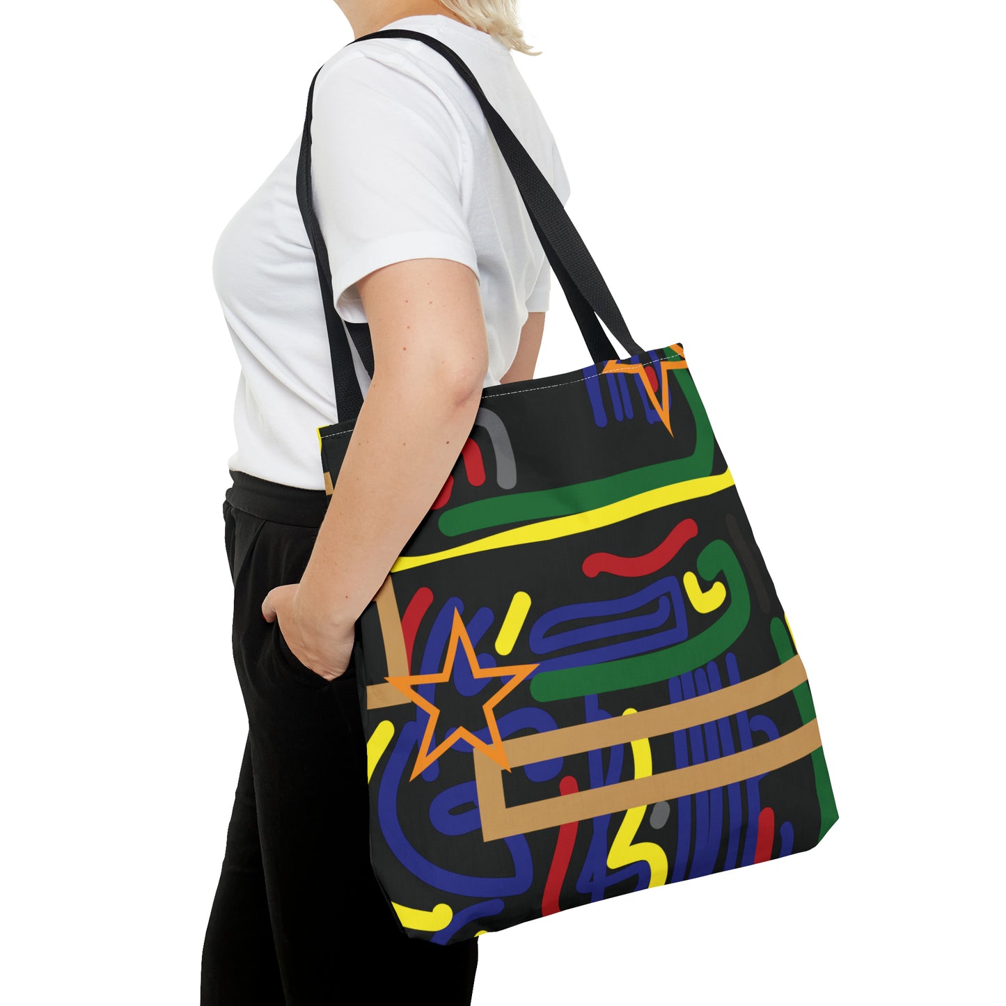 Canvas Bag with Abstract Prints