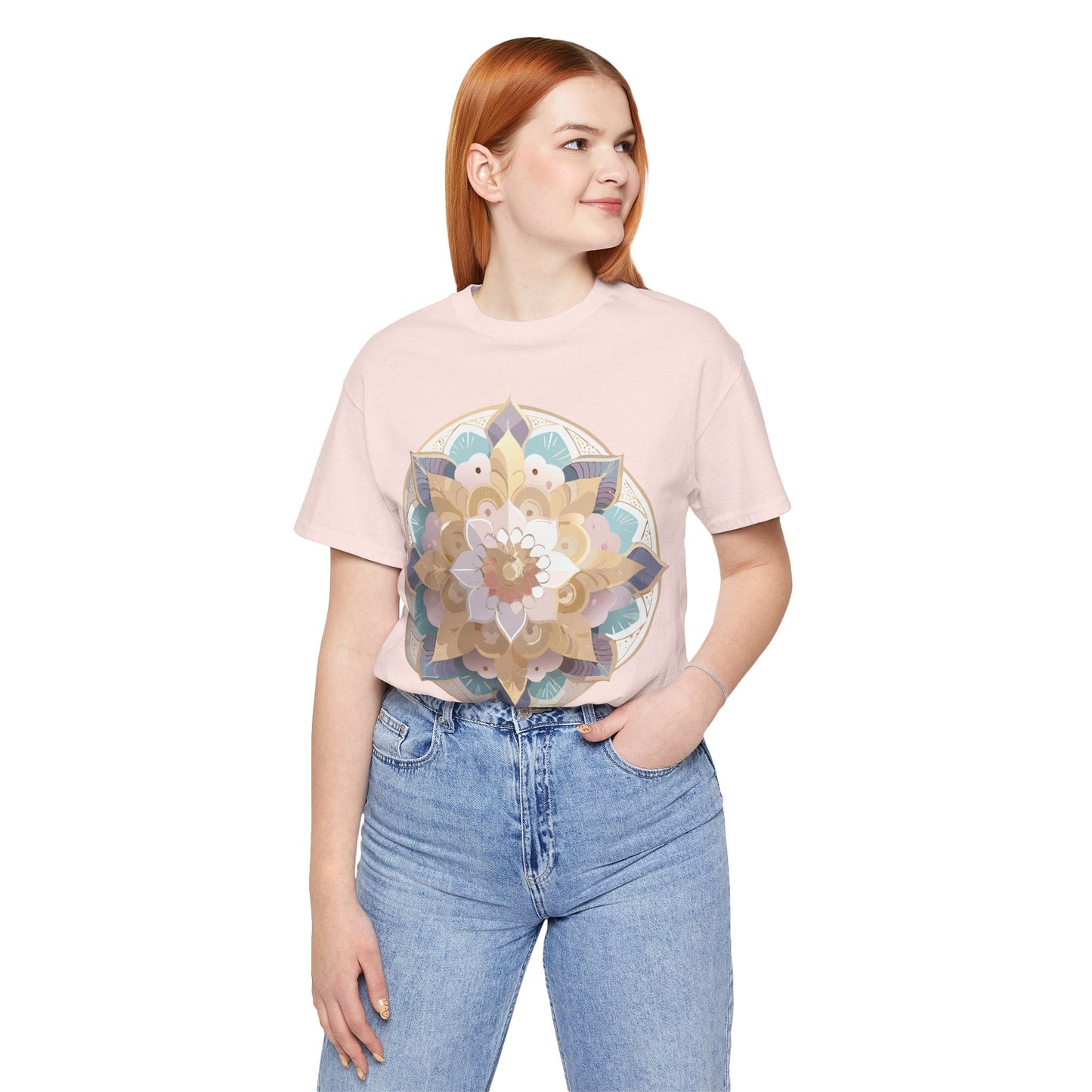 Mandala Graphic Unisex 100 Cotton Vintage Floral Artwork Tee 1